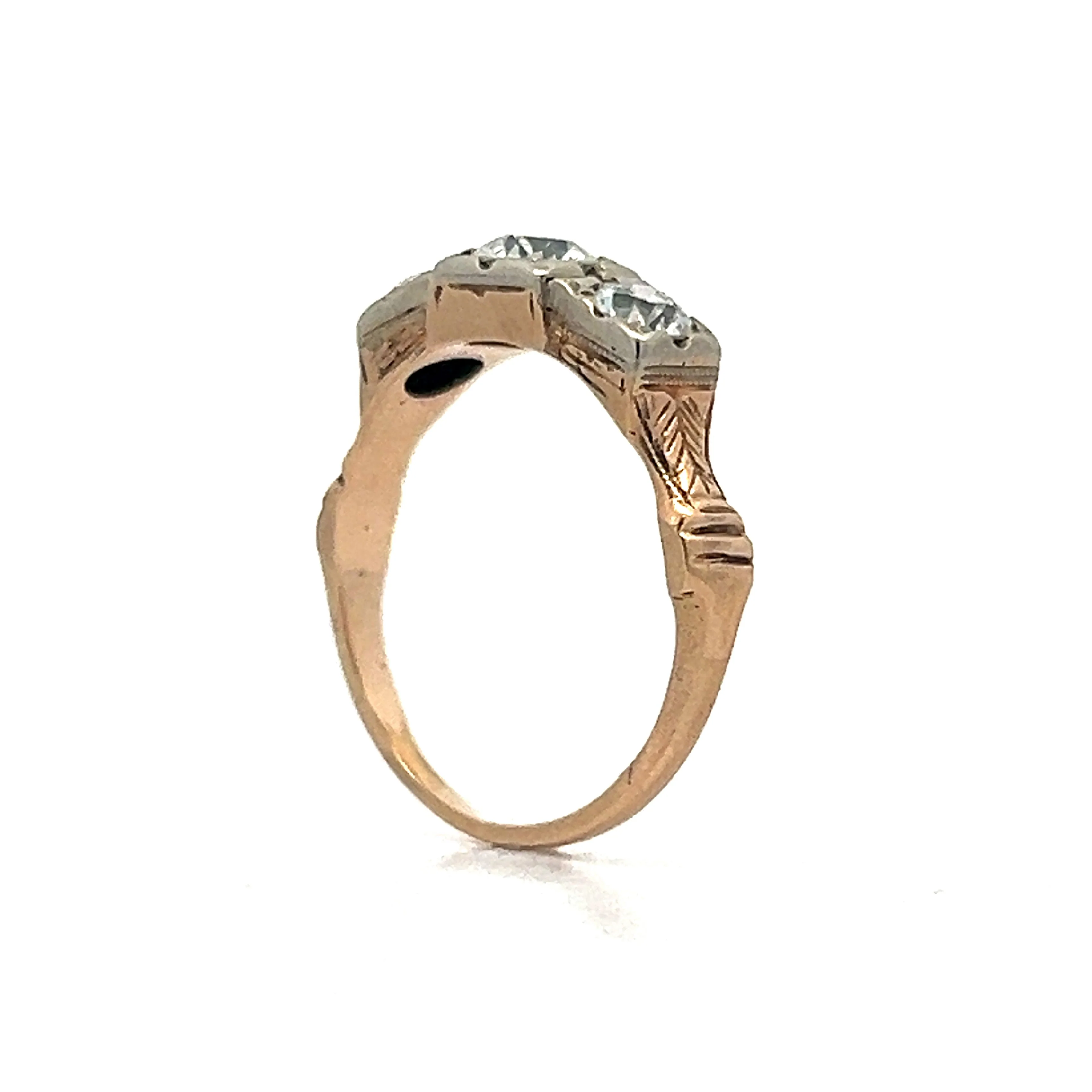 .80 Retro Old European Diamond Three Stone Engagement Ring - Image 5
