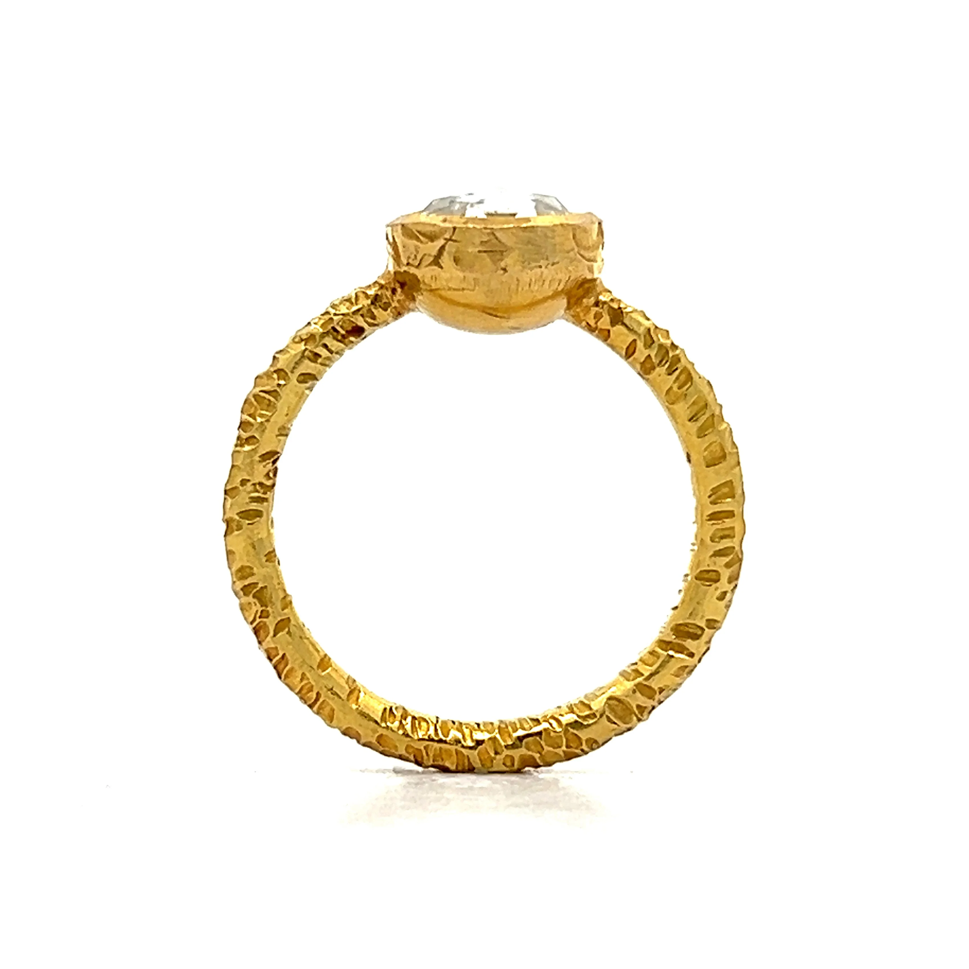 .80 Rose Cut Diamond Right Hand Ring in 24k - Image 4