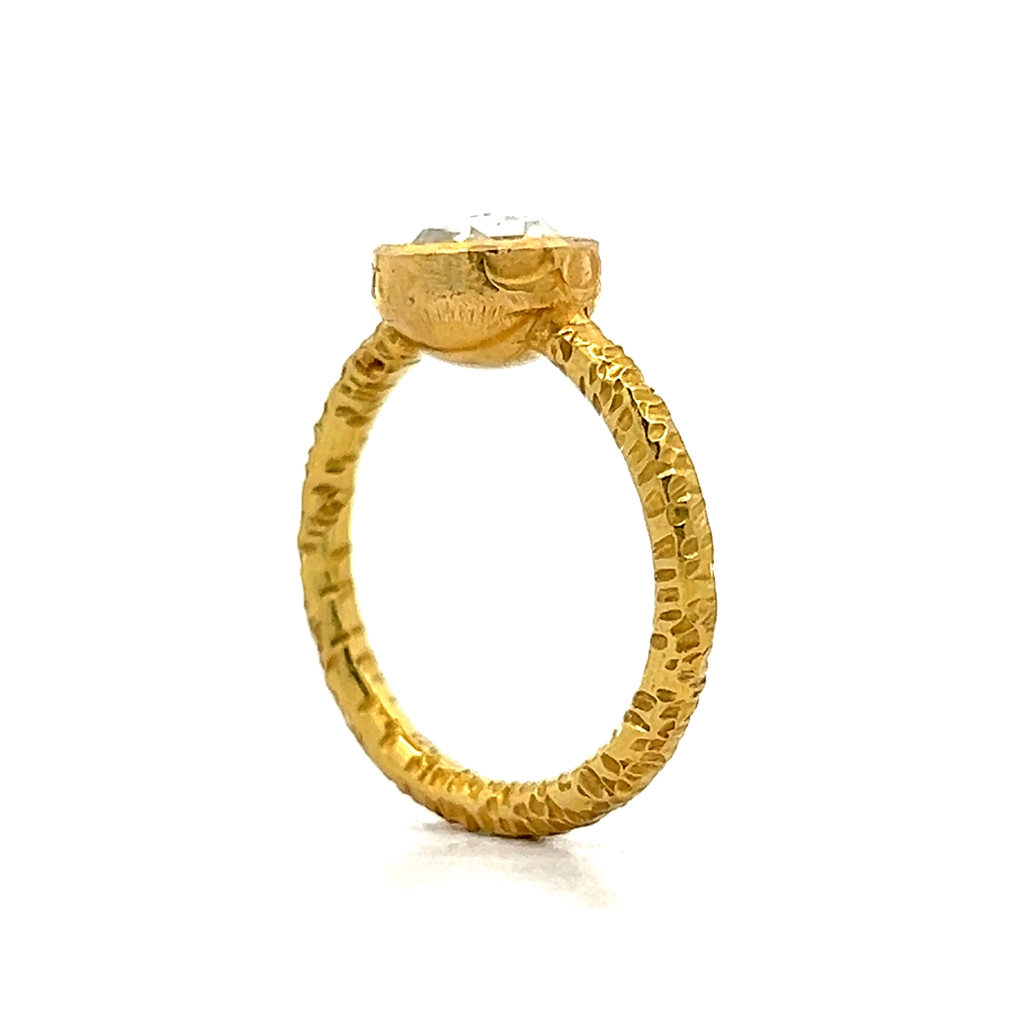 .80 Rose Cut Diamond Right Hand Ring in 24k - Image 5