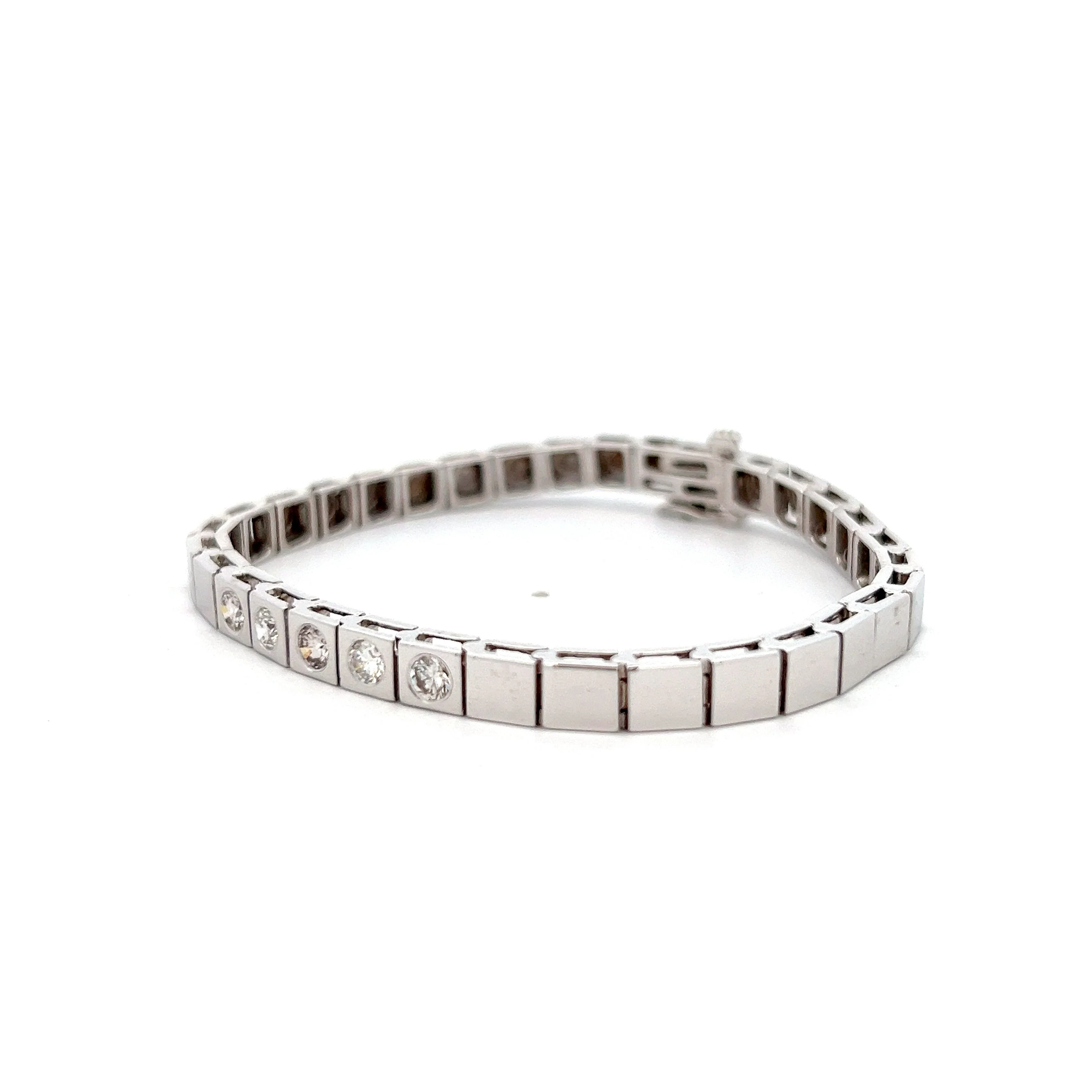 .80 Round Brilliant Diamond Bracelet in 14k White Gold - Image 2