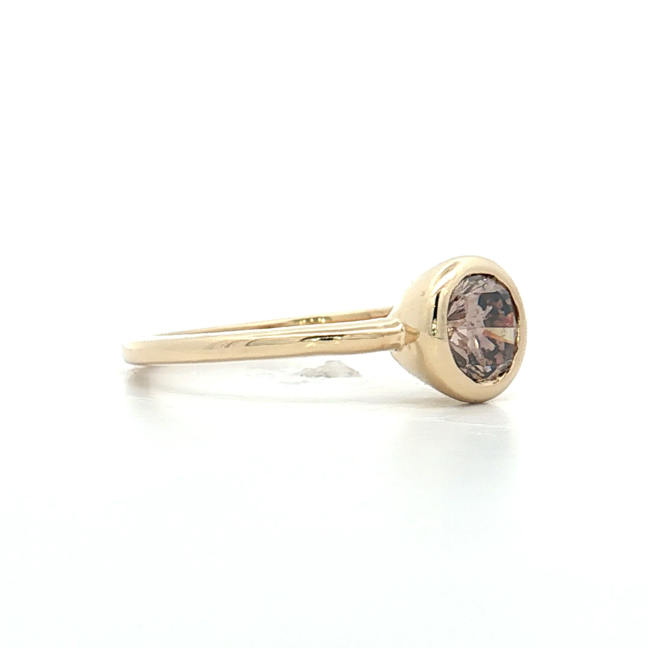 .80 Solitaire Champagne Diamond Engagement Ring 14k - Image 3