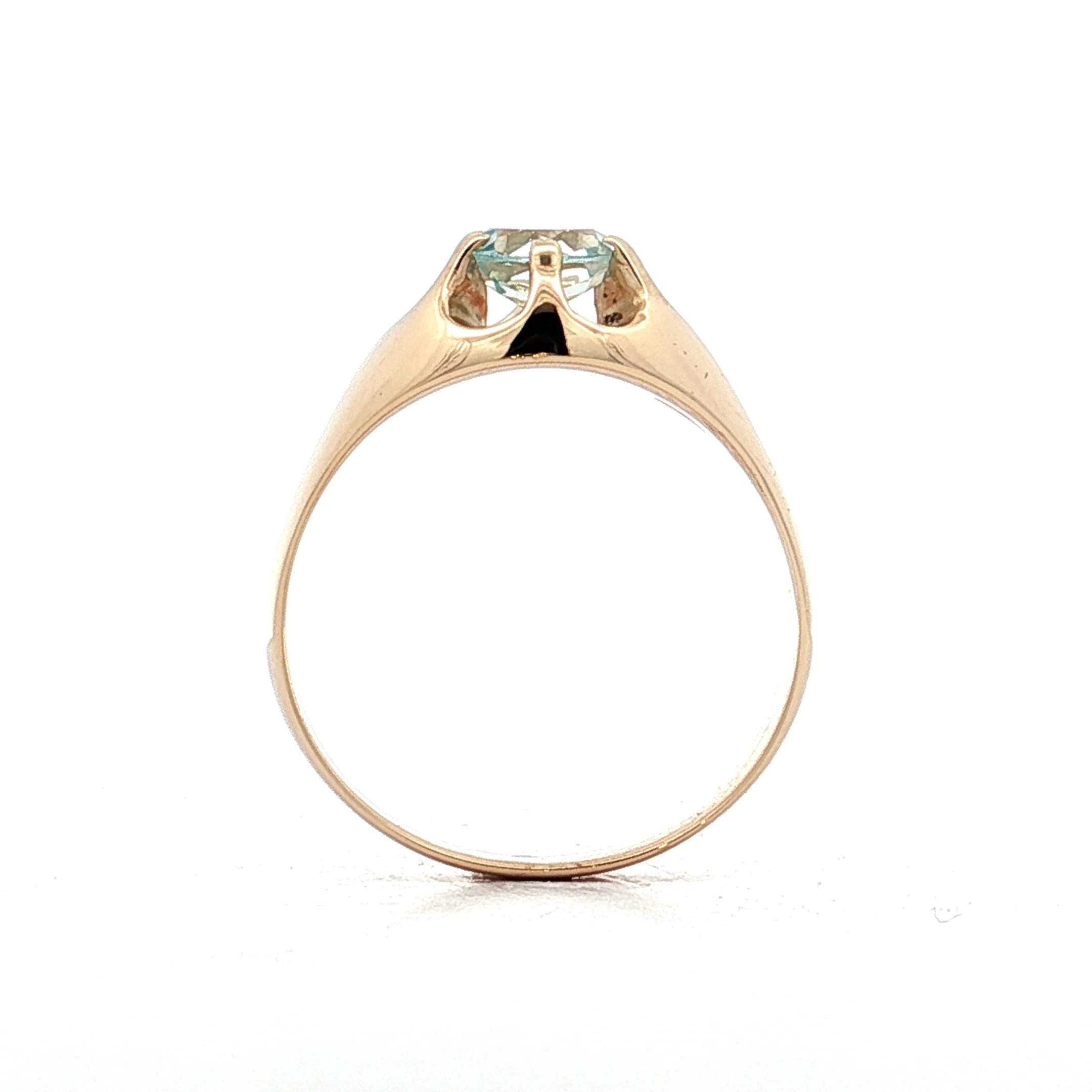 .80 Vintage Aquamarine Cocktail Ring 14k Yellow Gold - Image 4