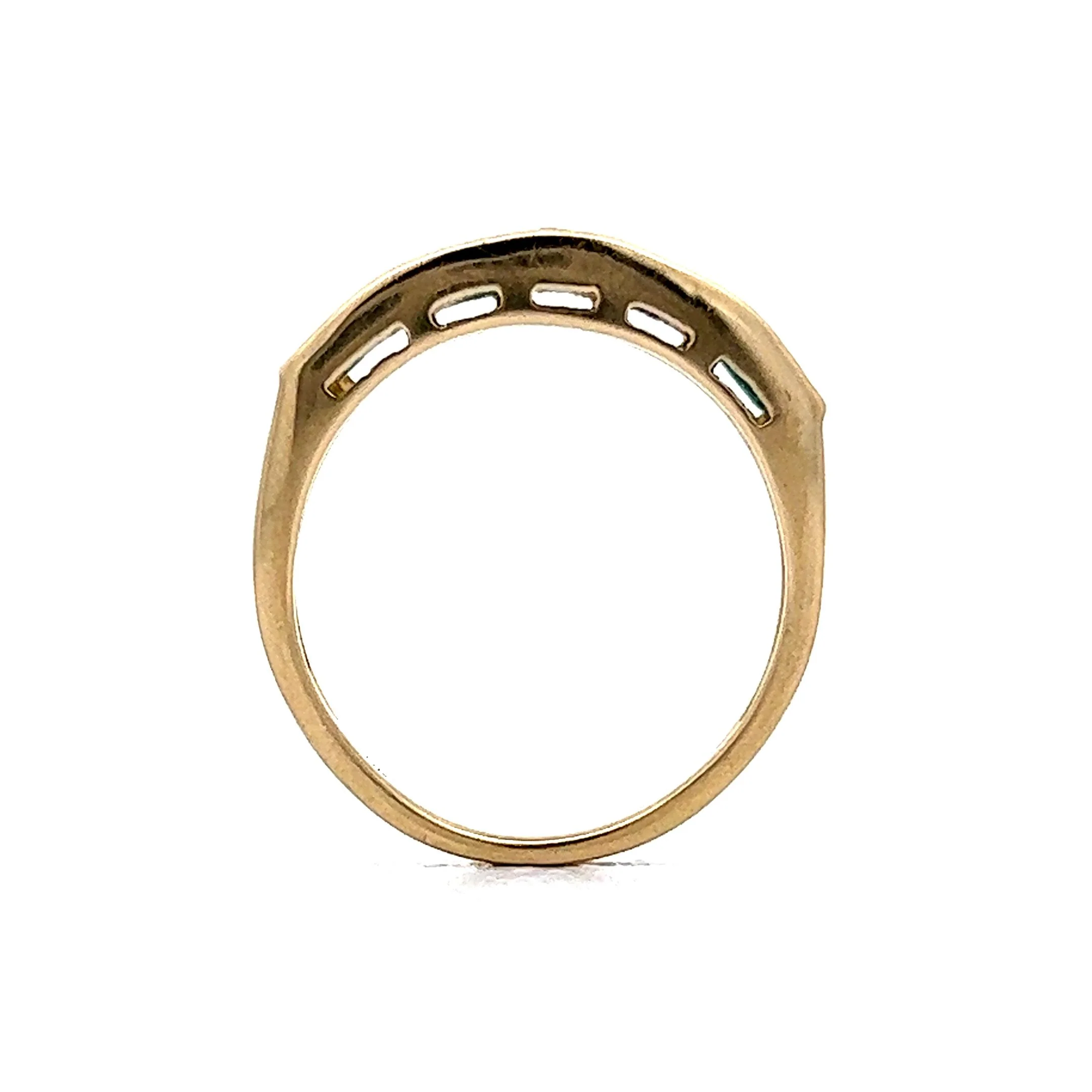 .80 Emerald & Diamond Stacking Band in 18k Yellow Gold - Image 4