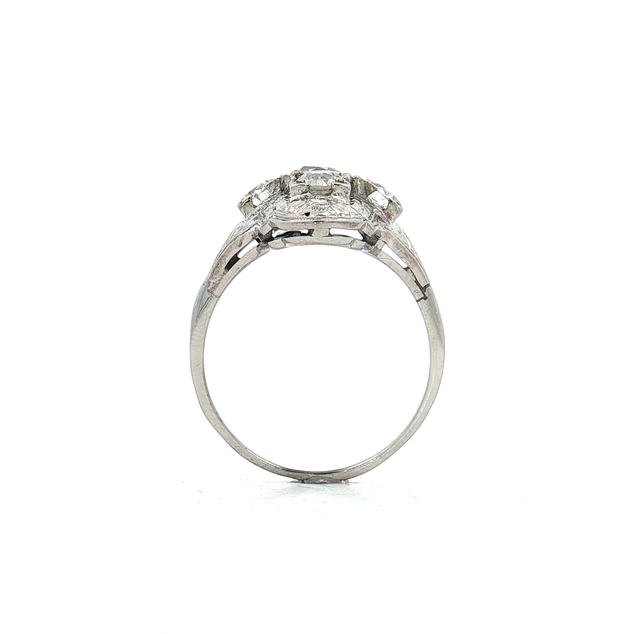.81 Antique Art Deco Diamond Cocktail Ring 18k - Image 4