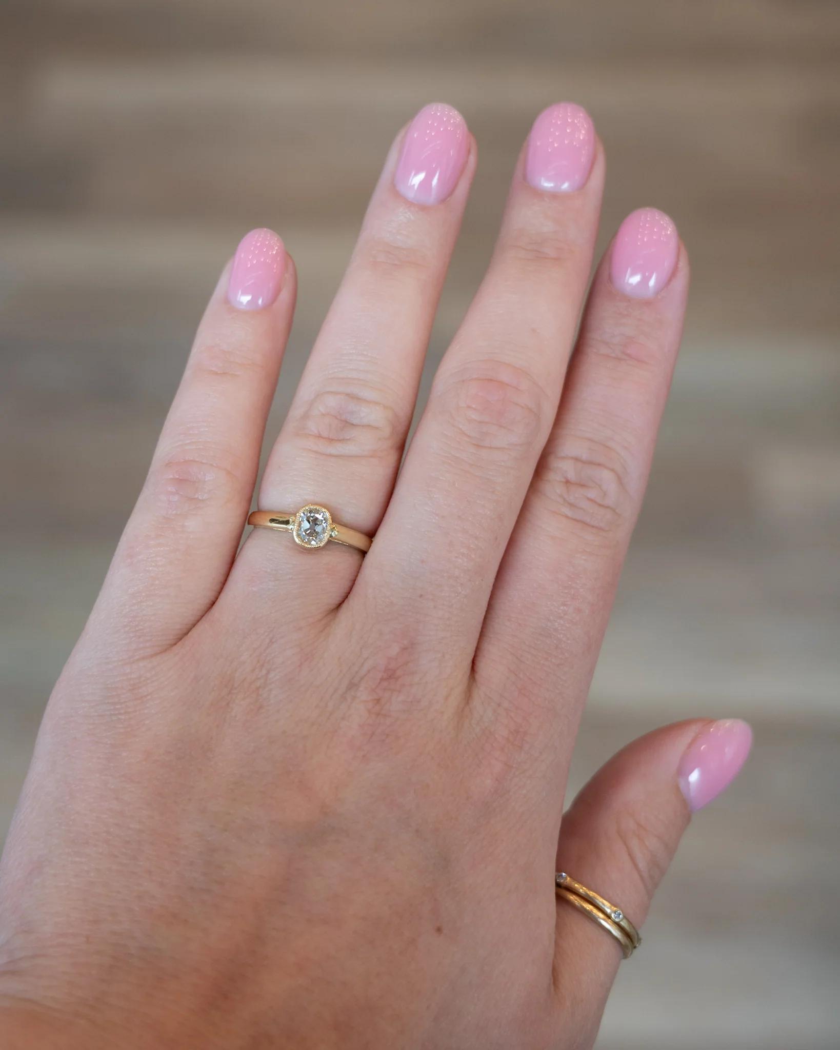.81 Antique Cushion Cut Diamond Engagement Ring in 18k - Image 7