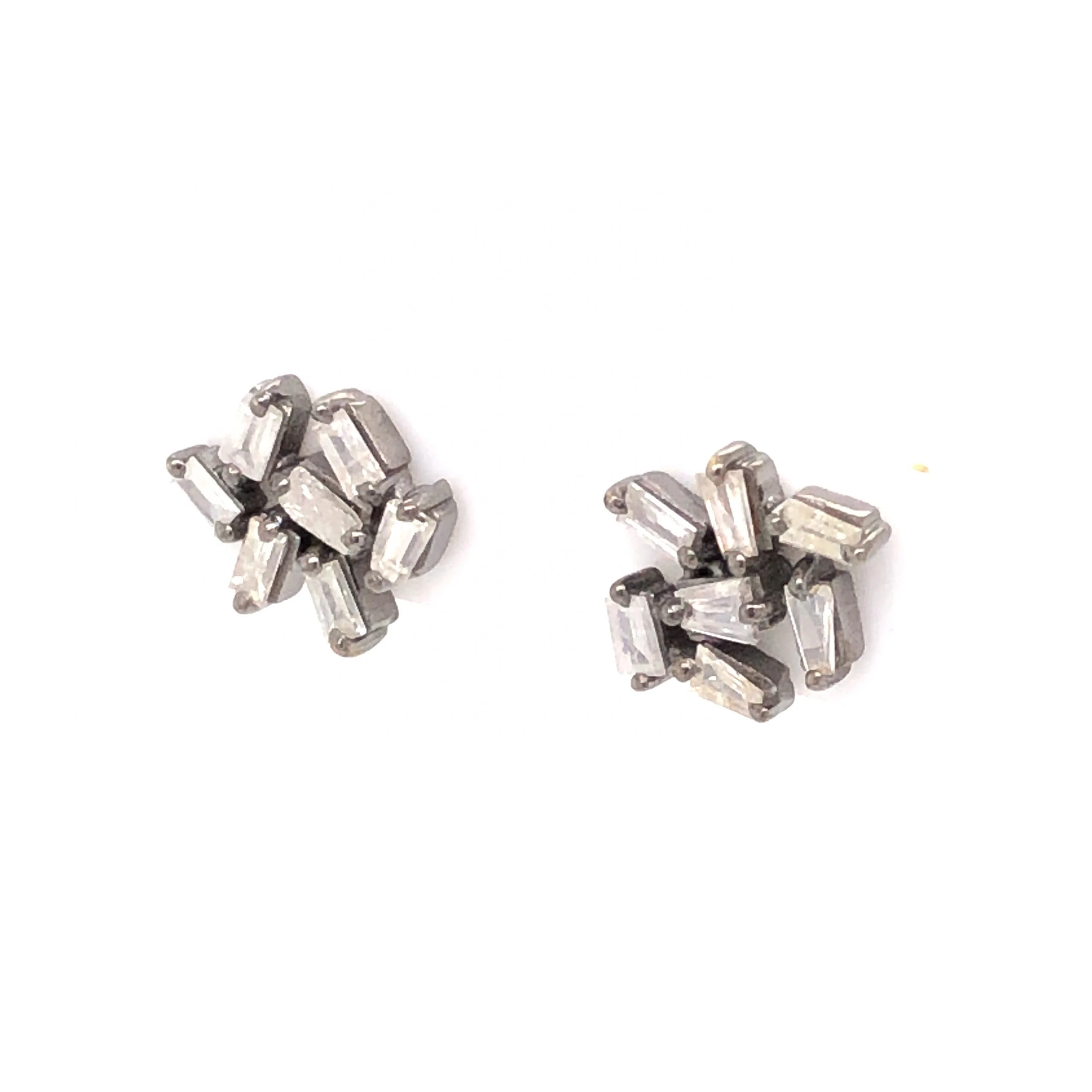 .81 Baguette Diamond Earrings in Sterling Silver - Image 2