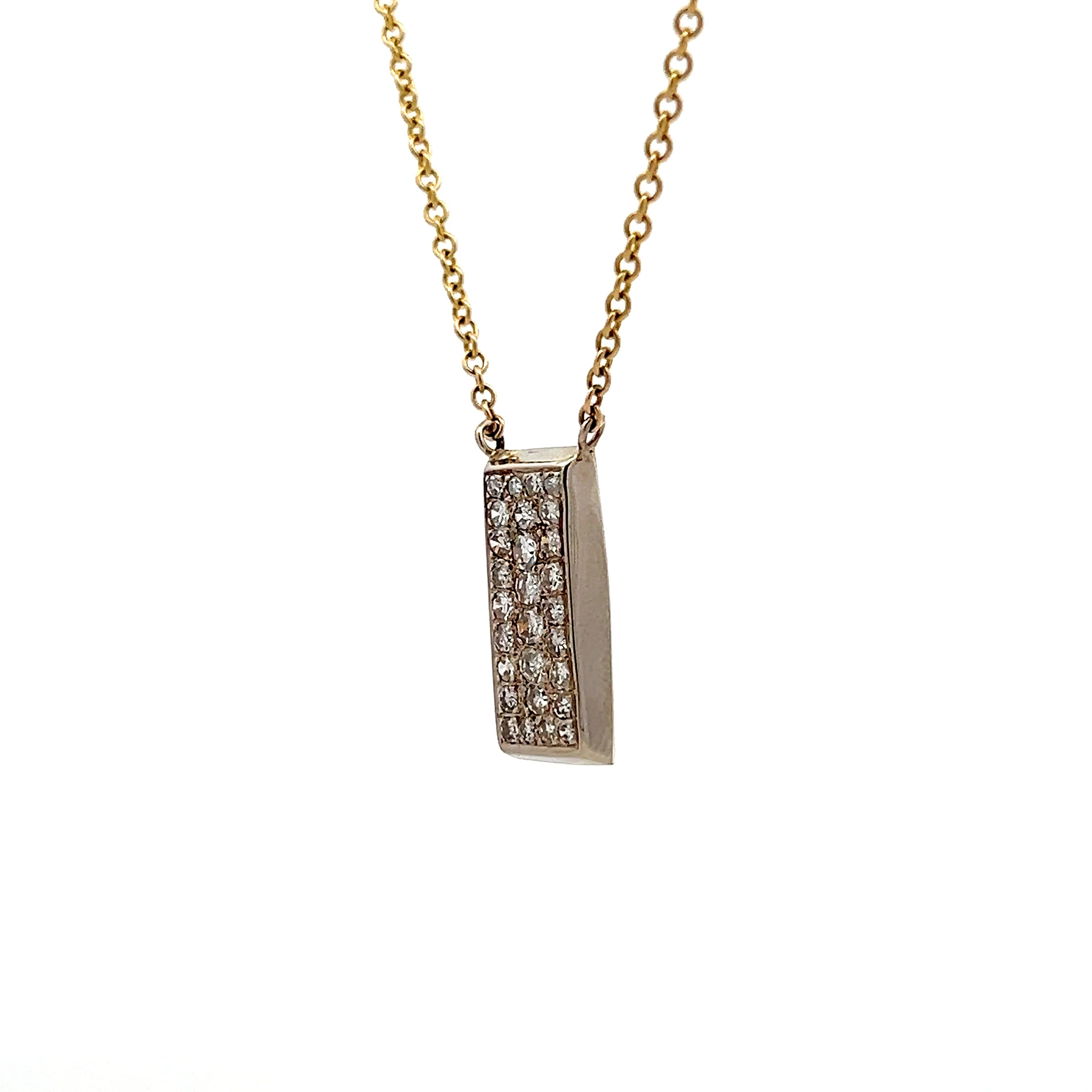 .81 Diamond Bar Pendant Necklace in 14k - Image 2