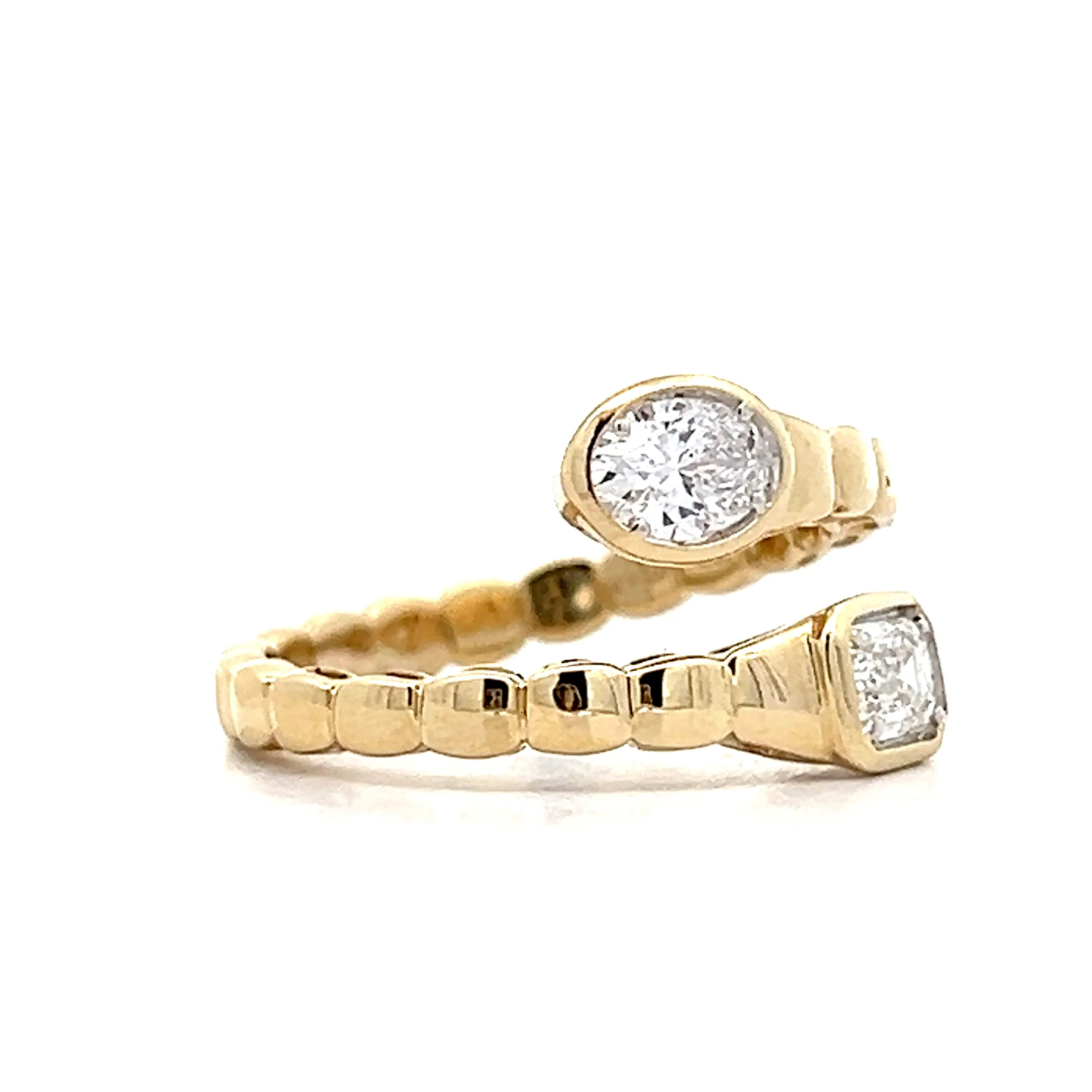 .81 Toi et Moi Snake Cocktail Ring in 14k Yellow Gold - Image 3