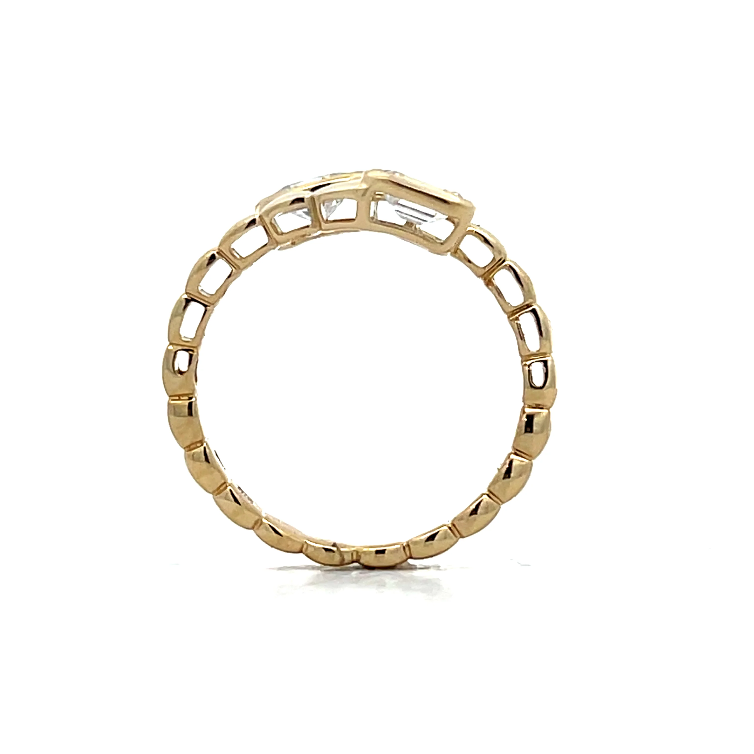 .81 Toi et Moi Snake Cocktail Ring in 14k Yellow Gold - Image 4