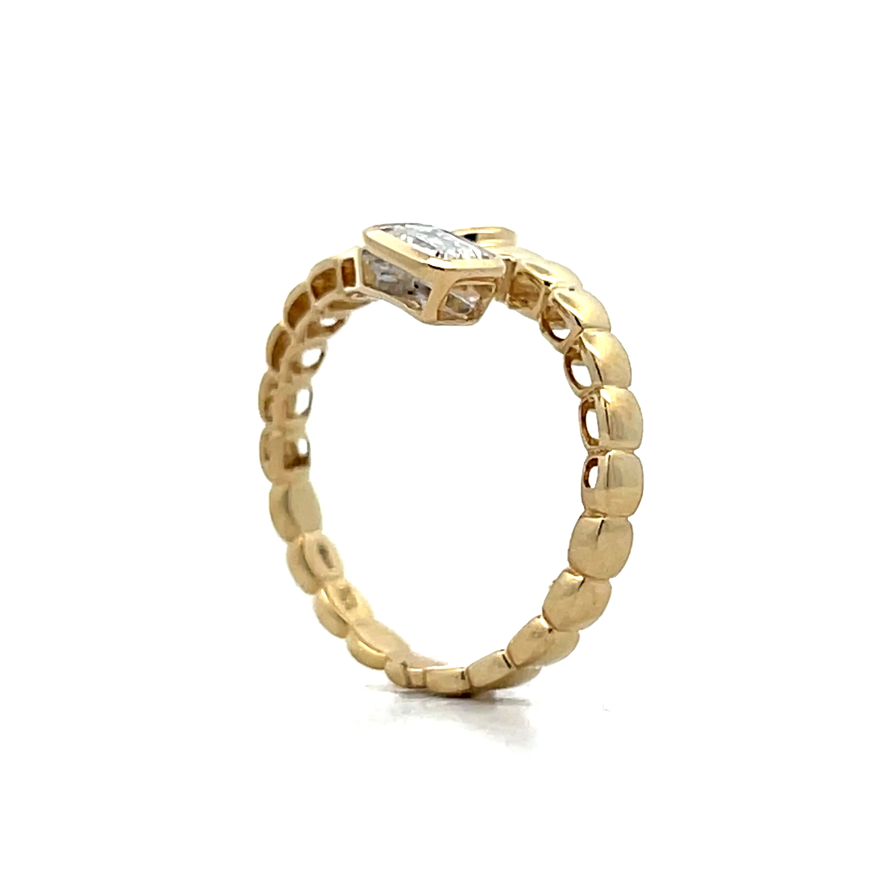 .81 Toi et Moi Snake Cocktail Ring in 14k Yellow Gold - Image 5