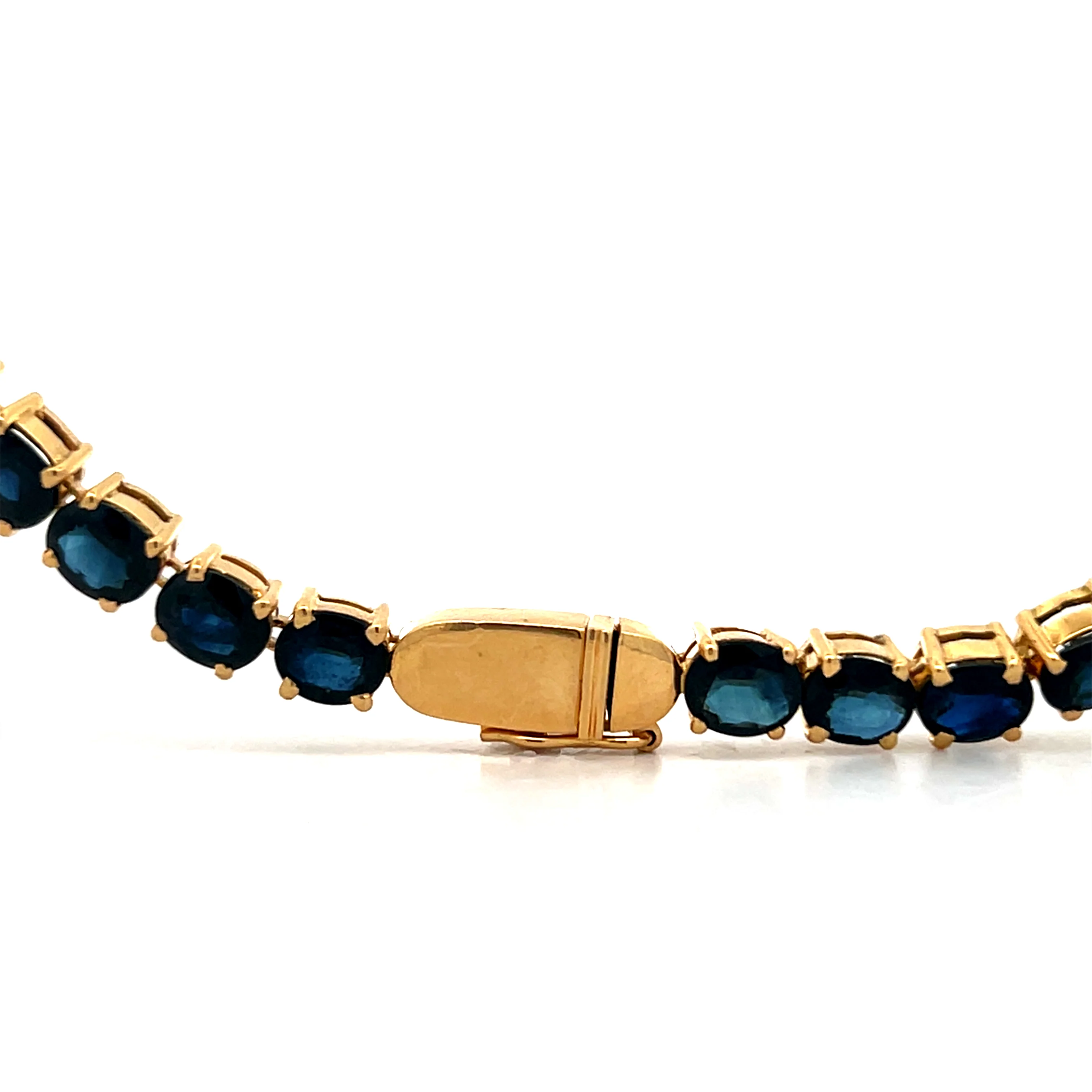 82 Carat Oval Sapphire Statement Necklace 18k Yellow Gold - Image 4