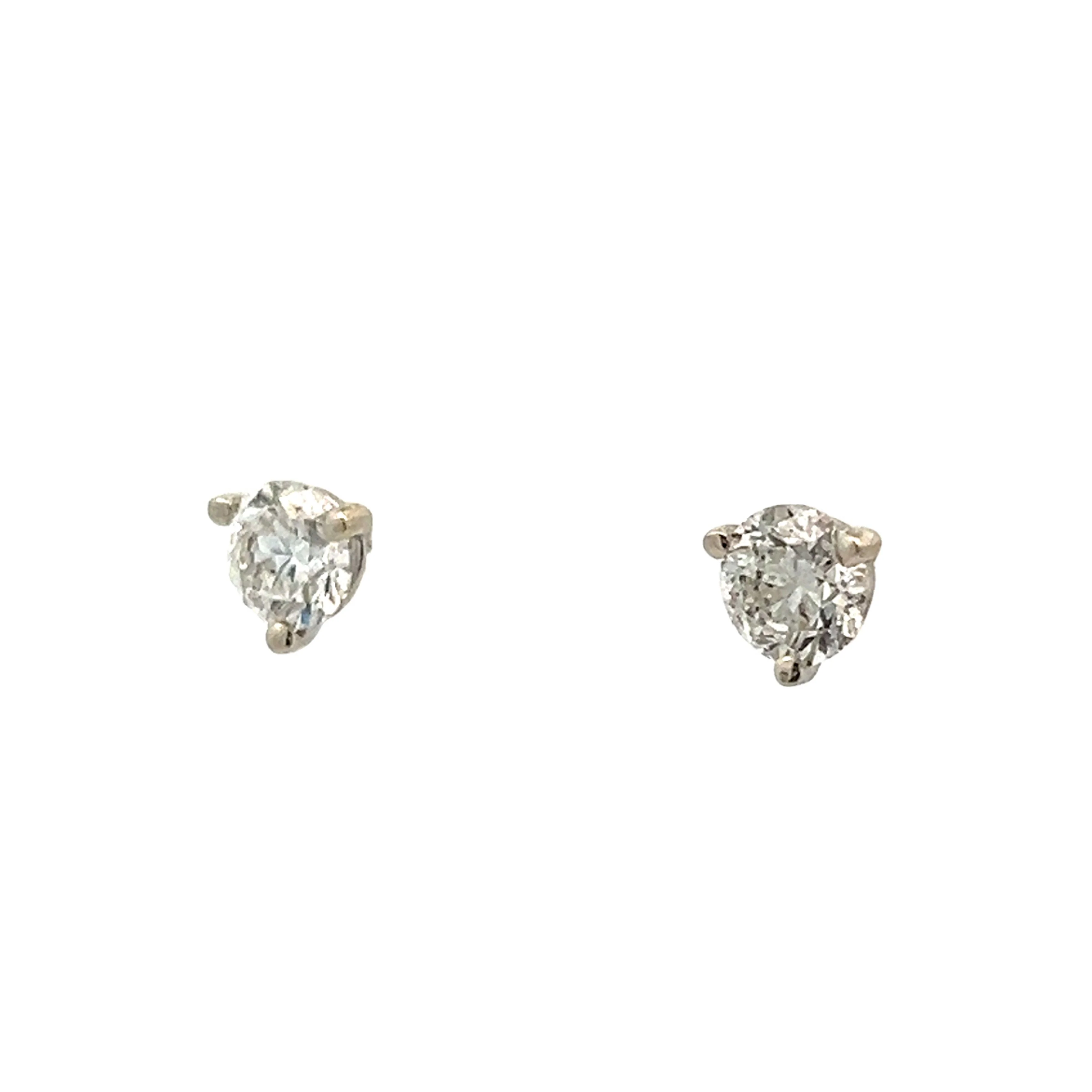.82 Diamond Stud Earrings in 14k White Gold - Image 2
