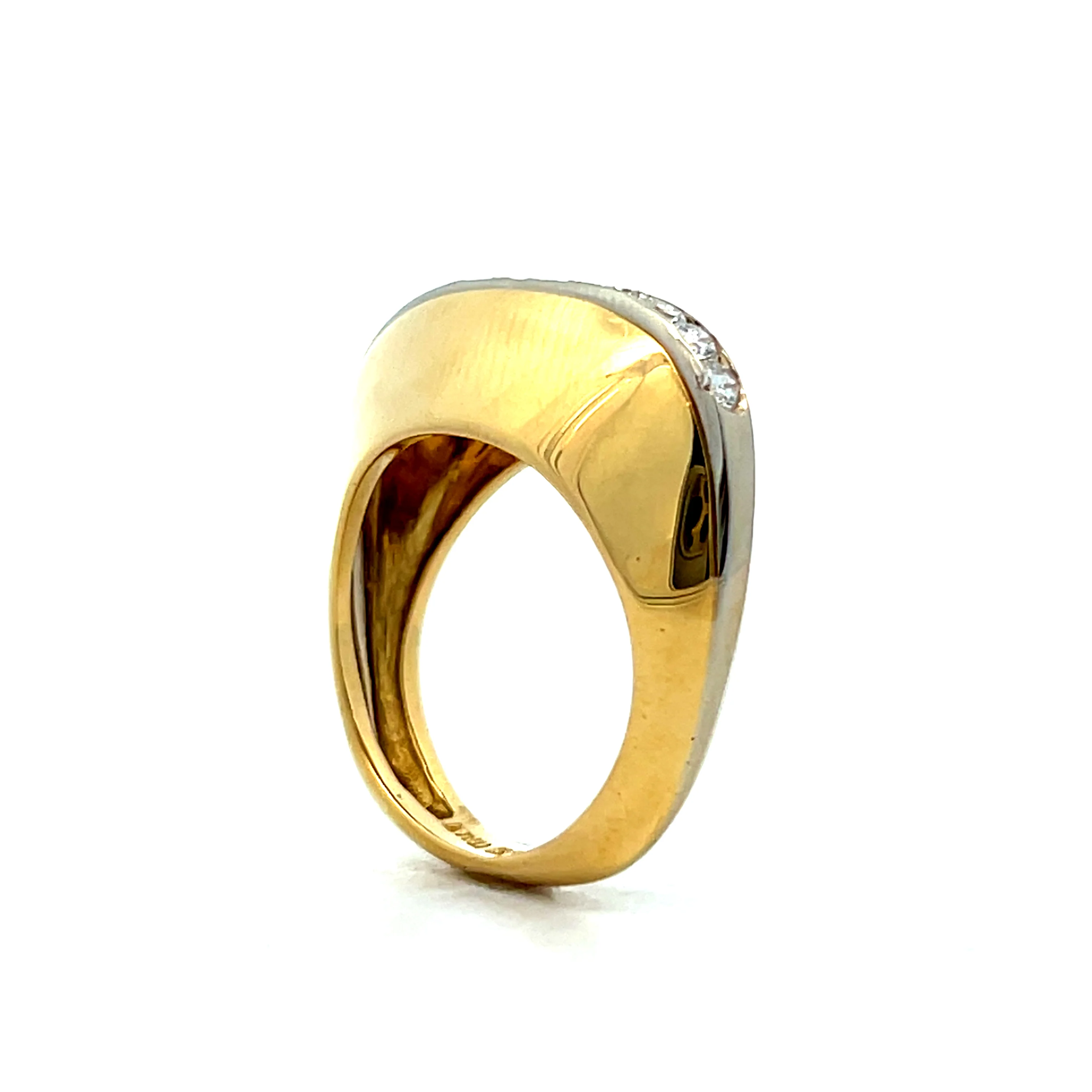 .82 Domed Diamond Cocktail Ring in 18k Yellow Gold - Image 5