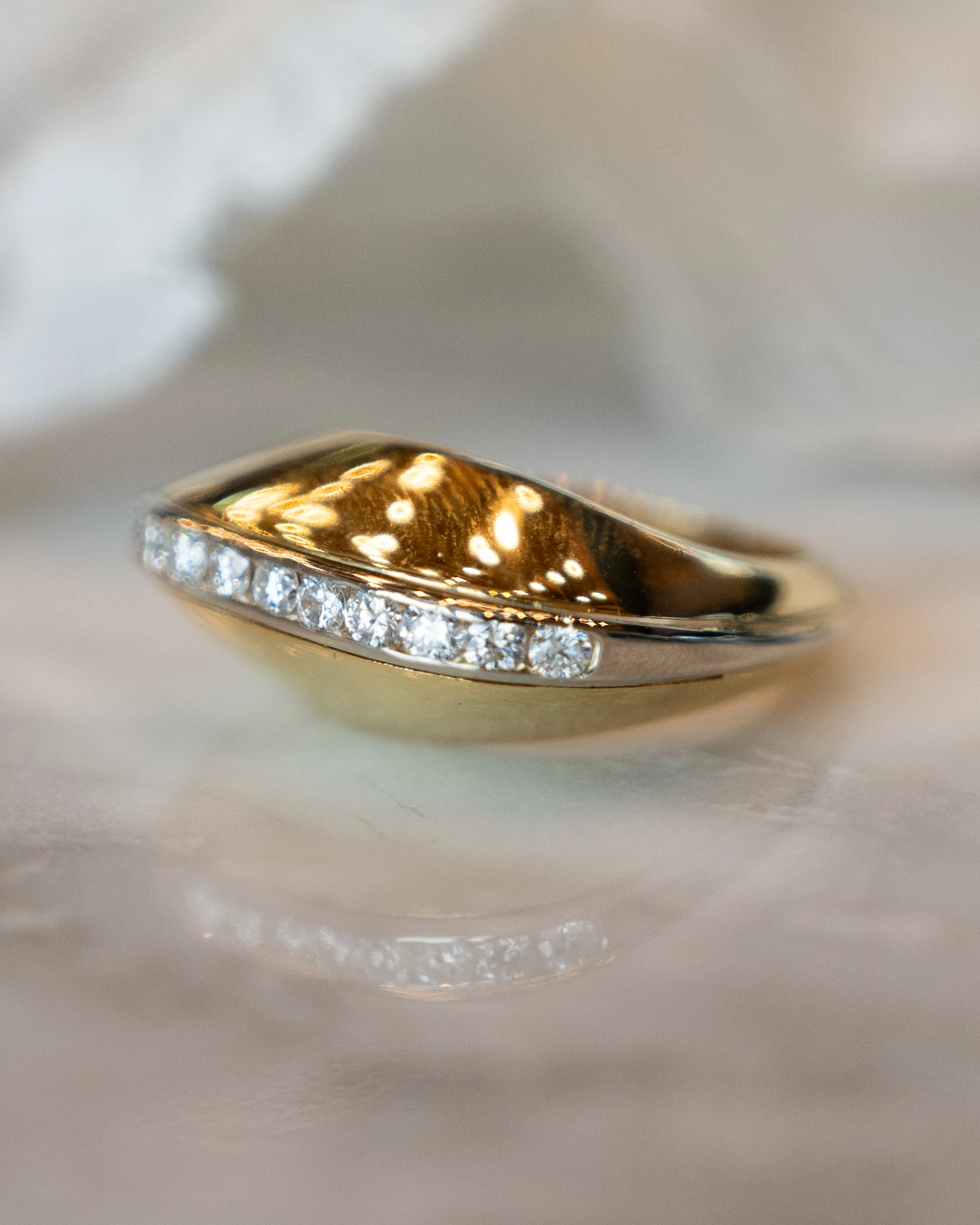 .82 Domed Diamond Cocktail Ring in 18k Yellow Gold - Image 7