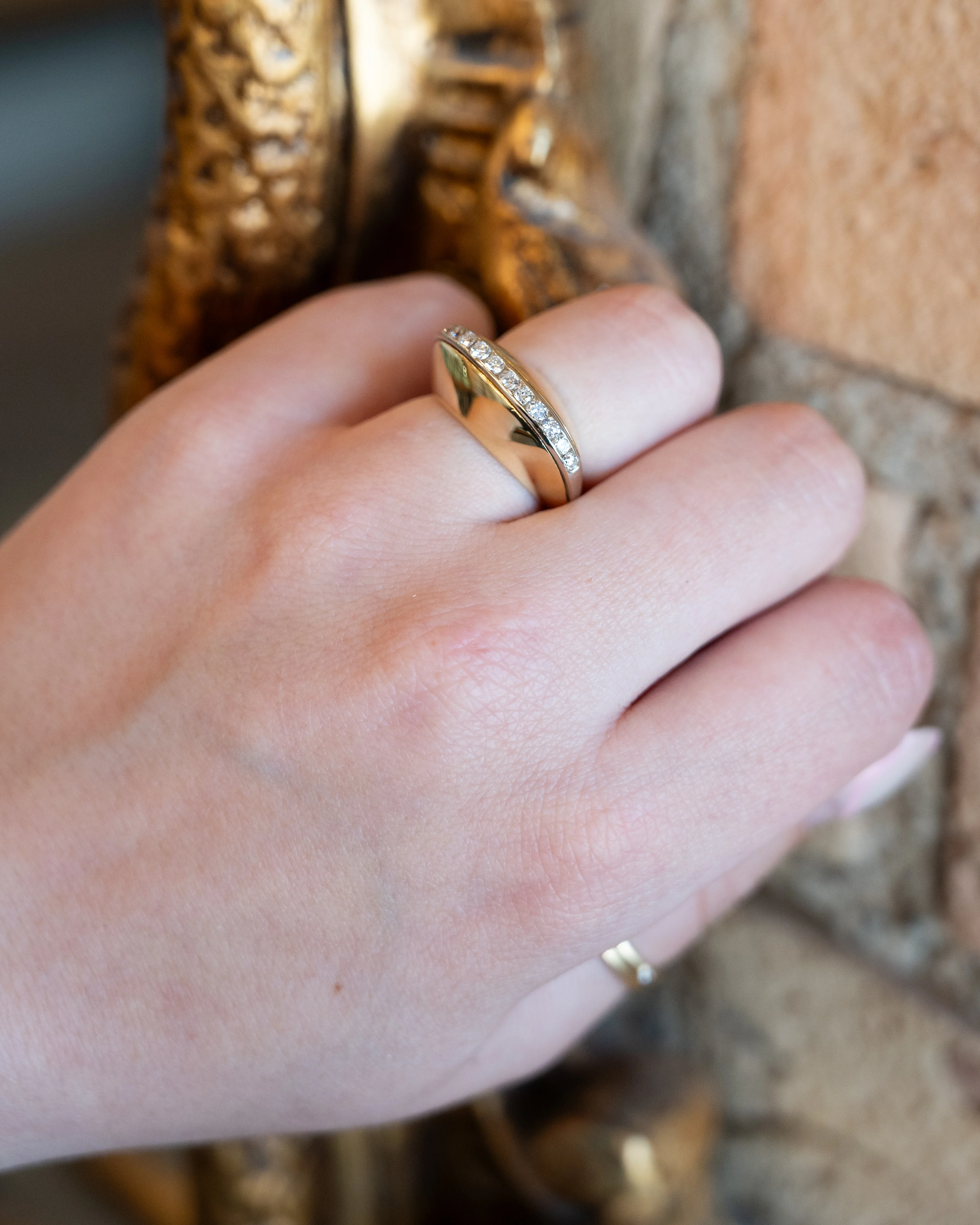 .82 Domed Diamond Cocktail Ring in 18k Yellow Gold - Image 8