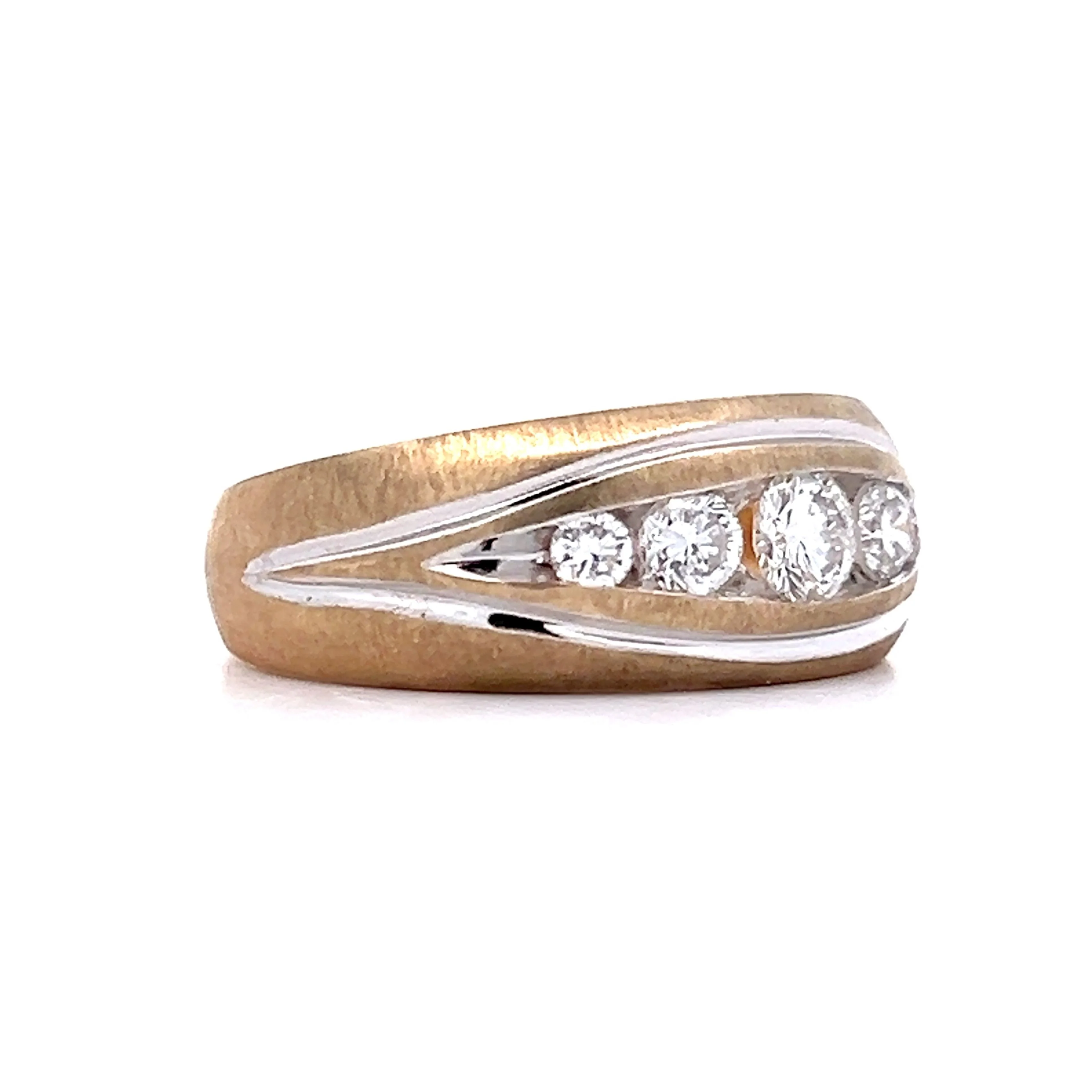 .82 Mens Five Stone Diamond Band in Two-Tone 14k - Image 3