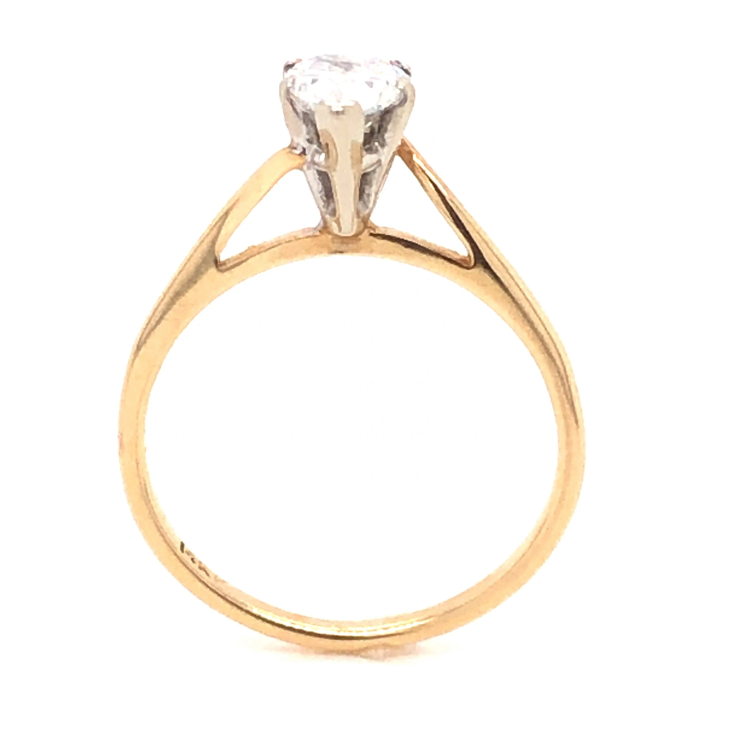.82 Mid-Century Pear Cut Solitaire Diamond Engagement Ring - Image 5