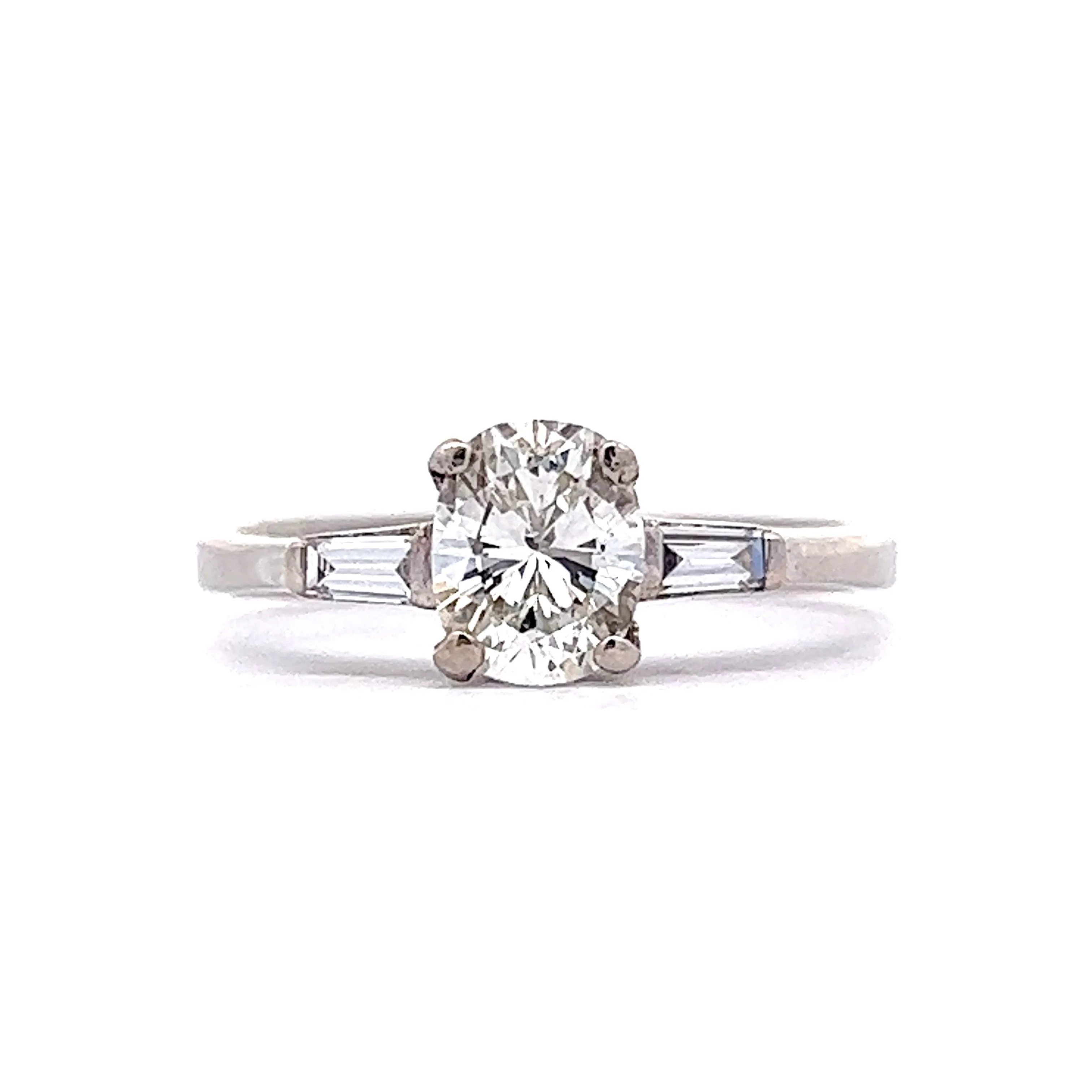 .82 Oval Cut Diamond Engagement Ring in 18k White Gold