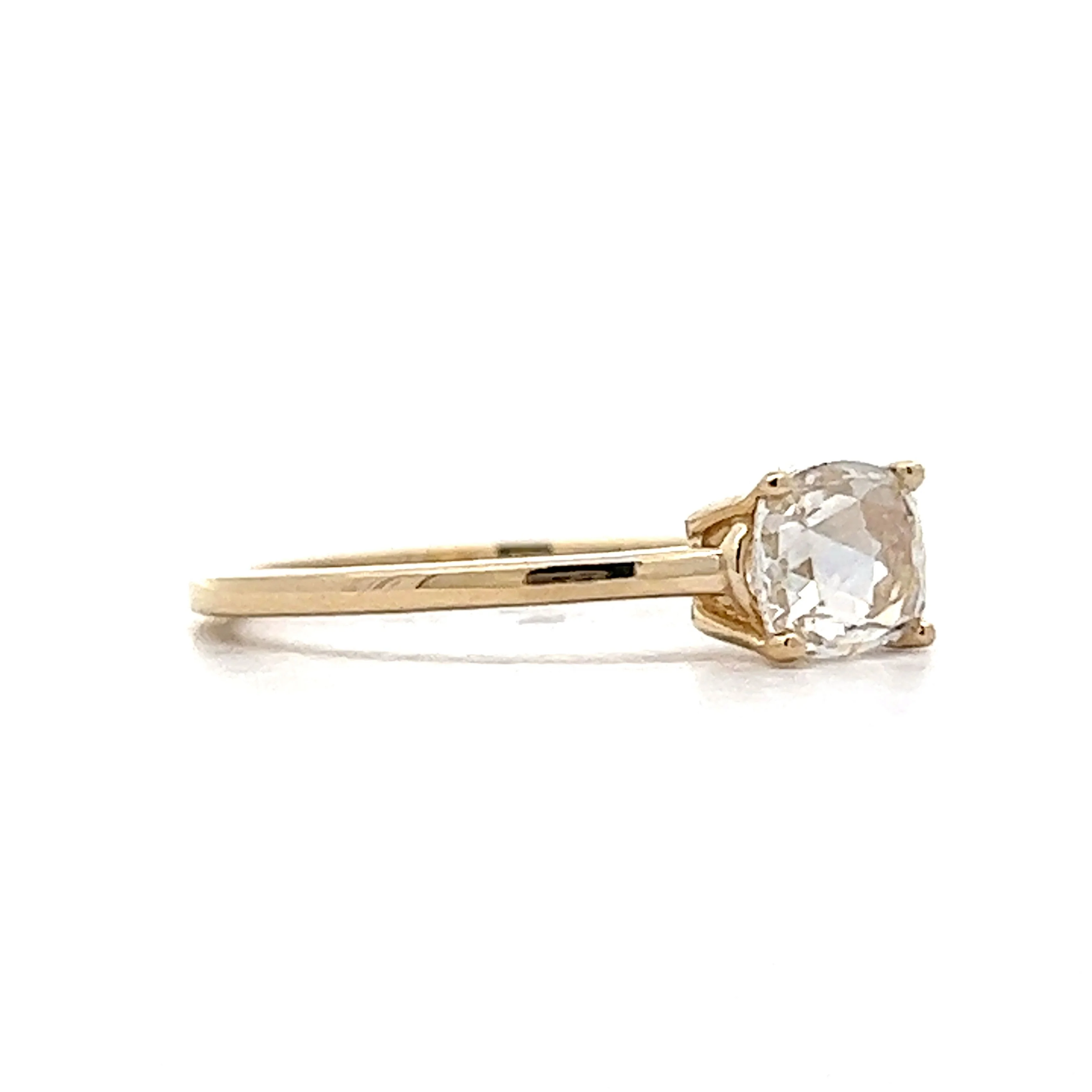 .82 Rose Cut Diamond Solitaire Engagement Ring in Yellow Gold - Image 3