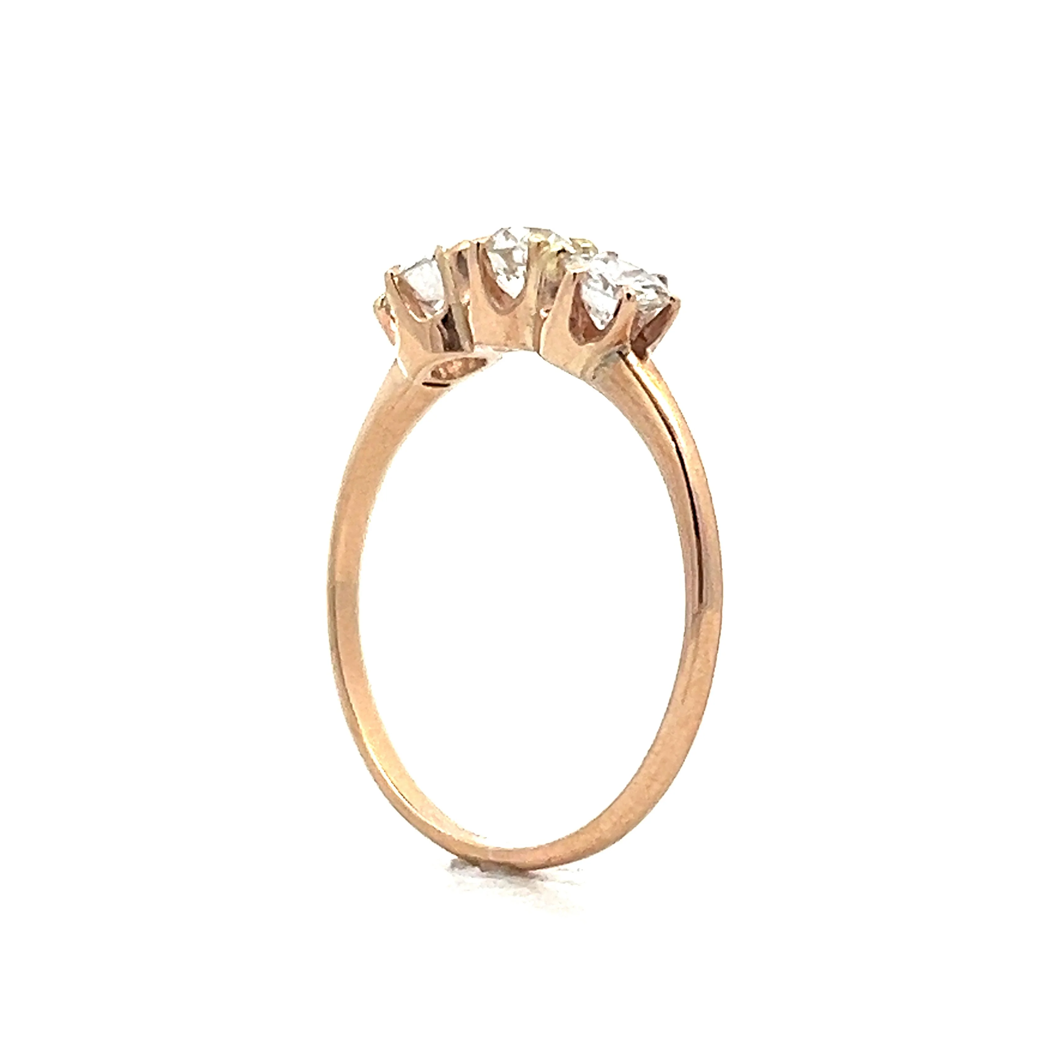 .82 Three Stone Diamond Engagement Ring in 10k Rose Gold - Image 5