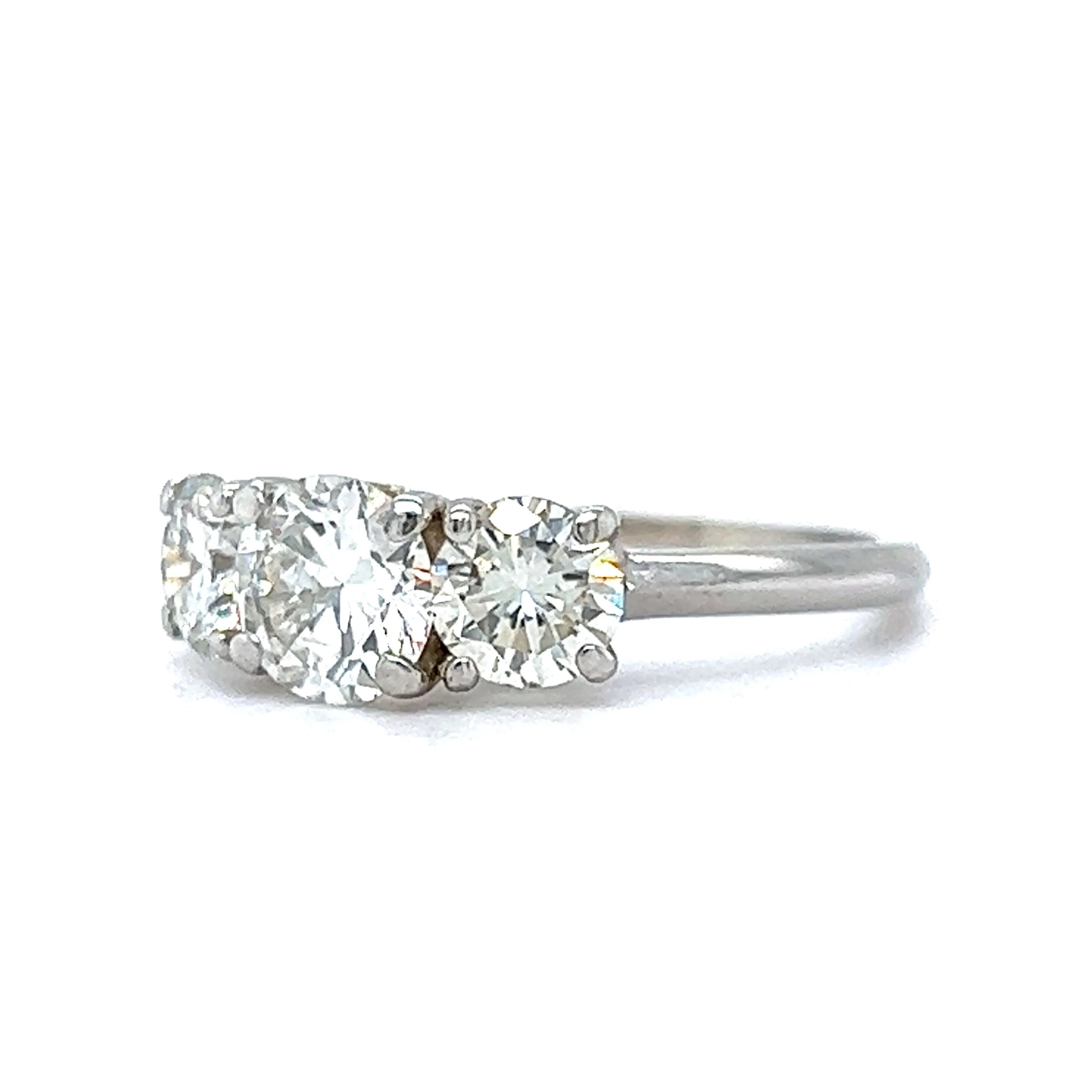 .82 Three Stone Diamond Engagement Ring in Platinum - Image 2