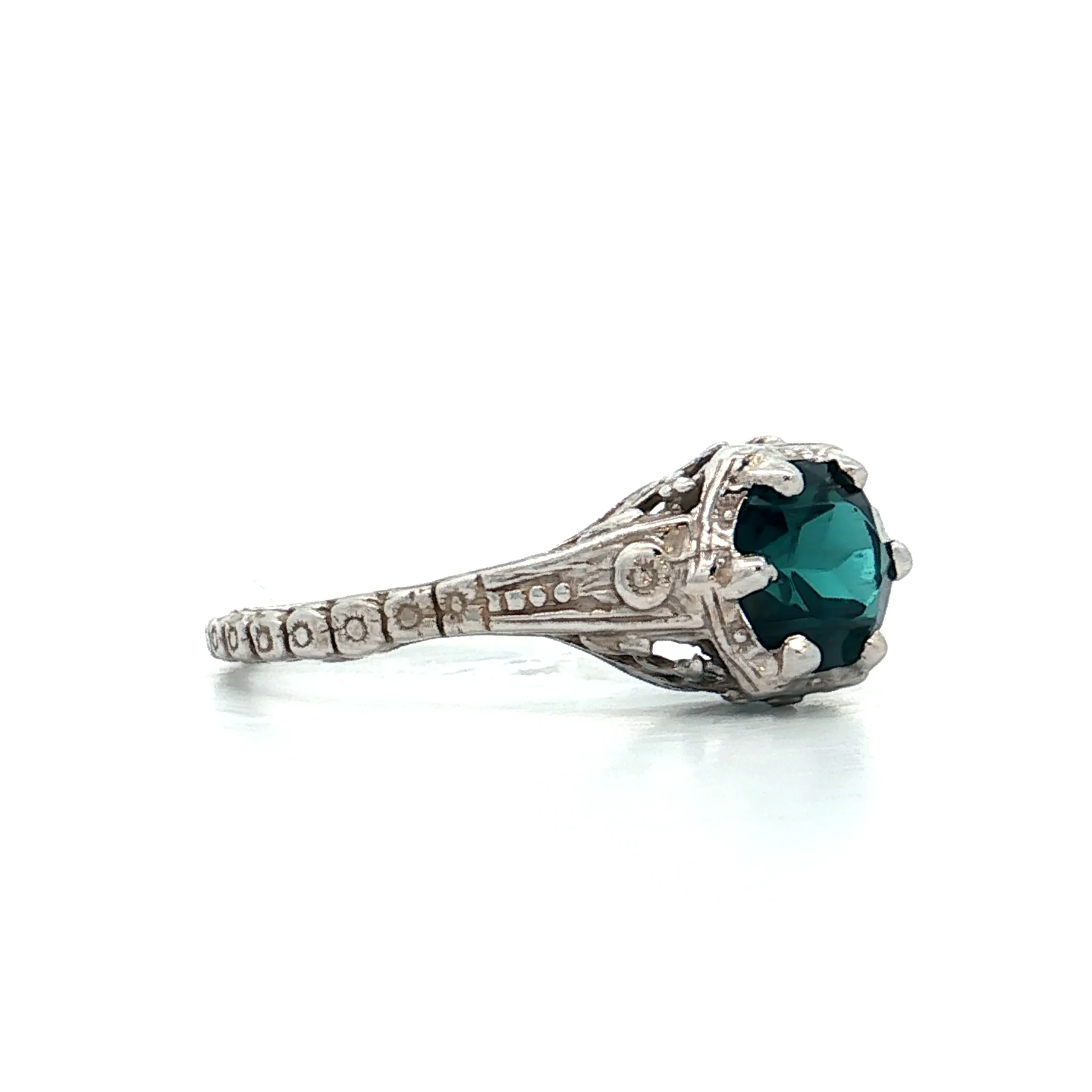 .83 Art Deco Tourmaline Engagement Ring in 14k - Image 3