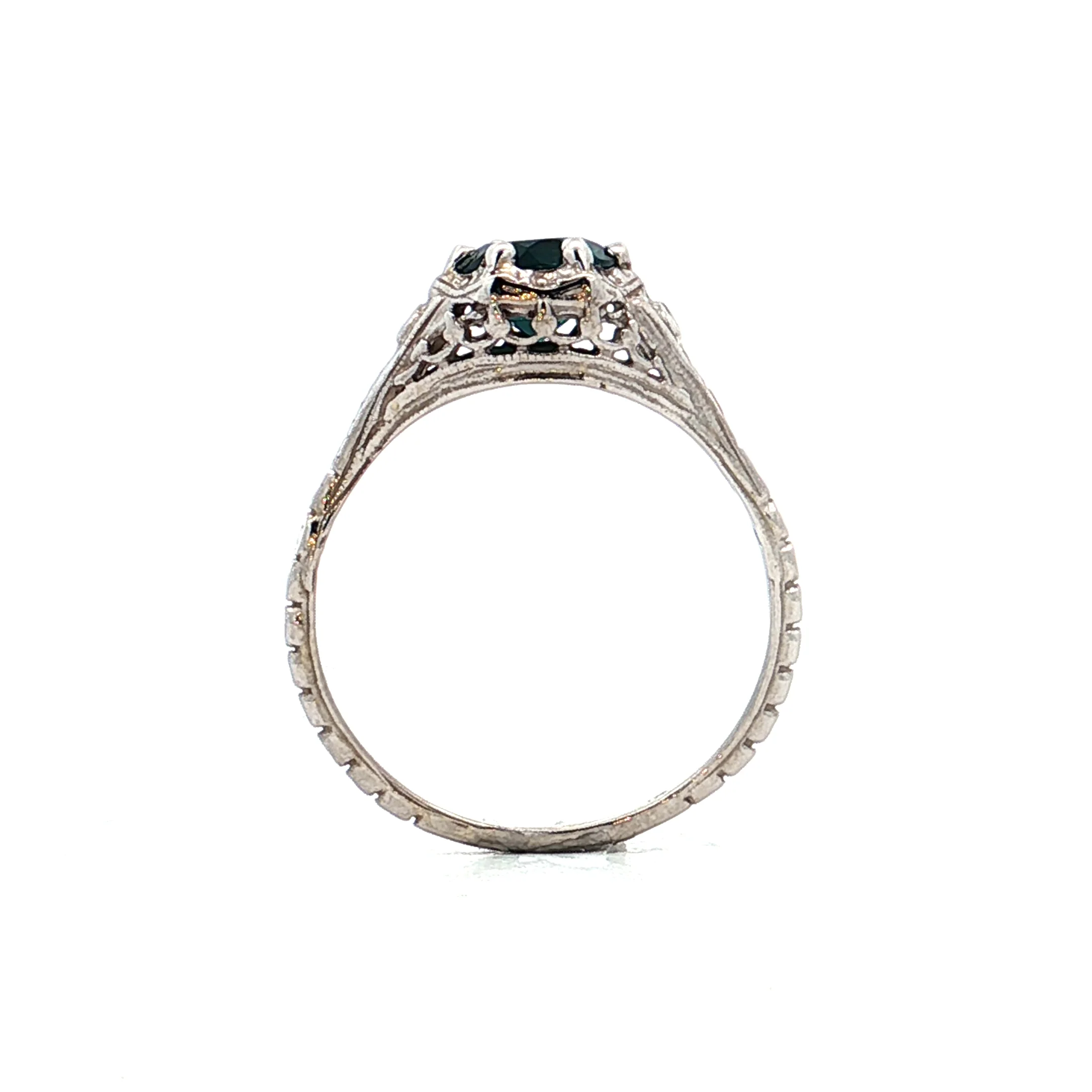 .83 Art Deco Tourmaline Engagement Ring in 14k - Image 4