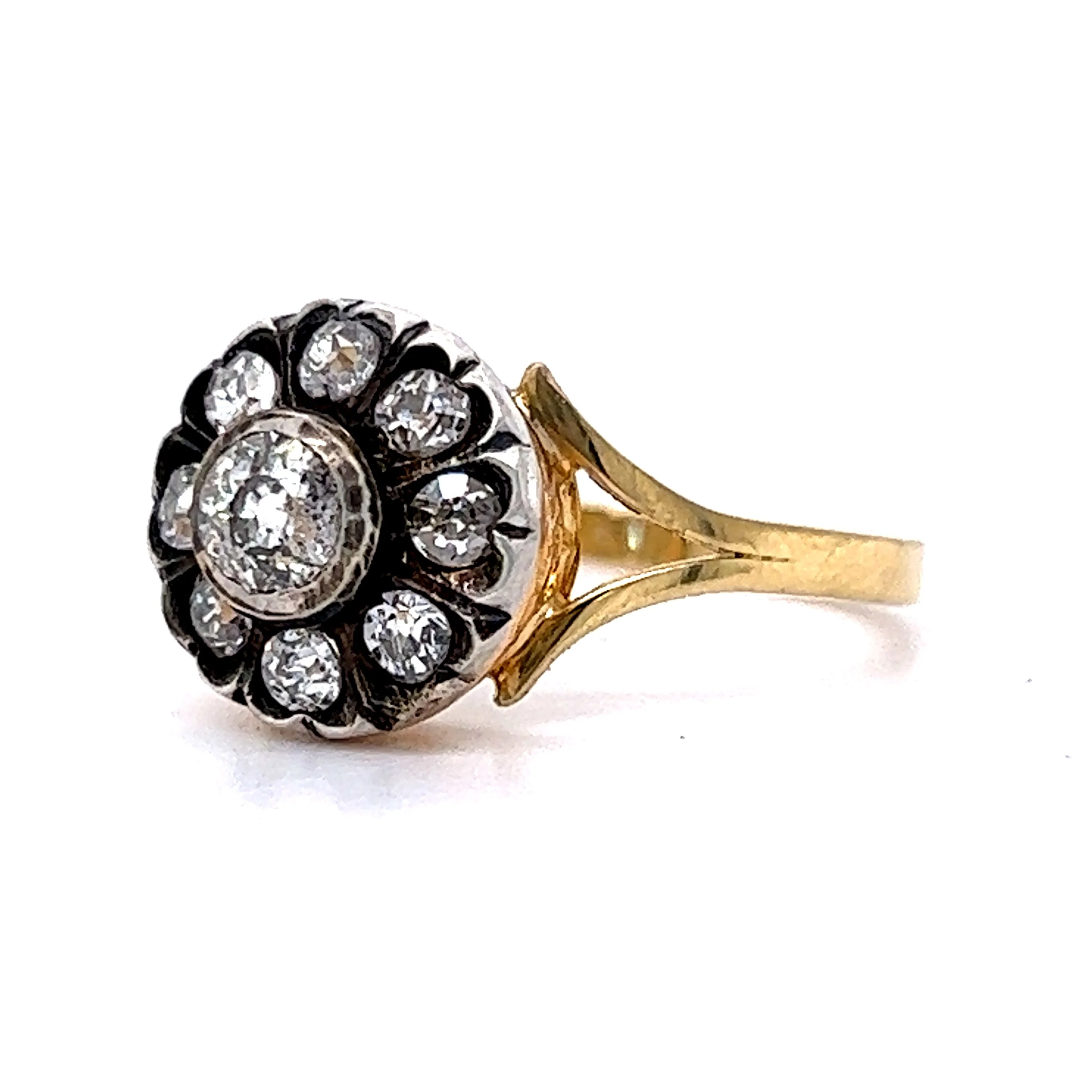 .83 Carat Victorian Diamond Cluster Engagement Ring in 18k - Image 2