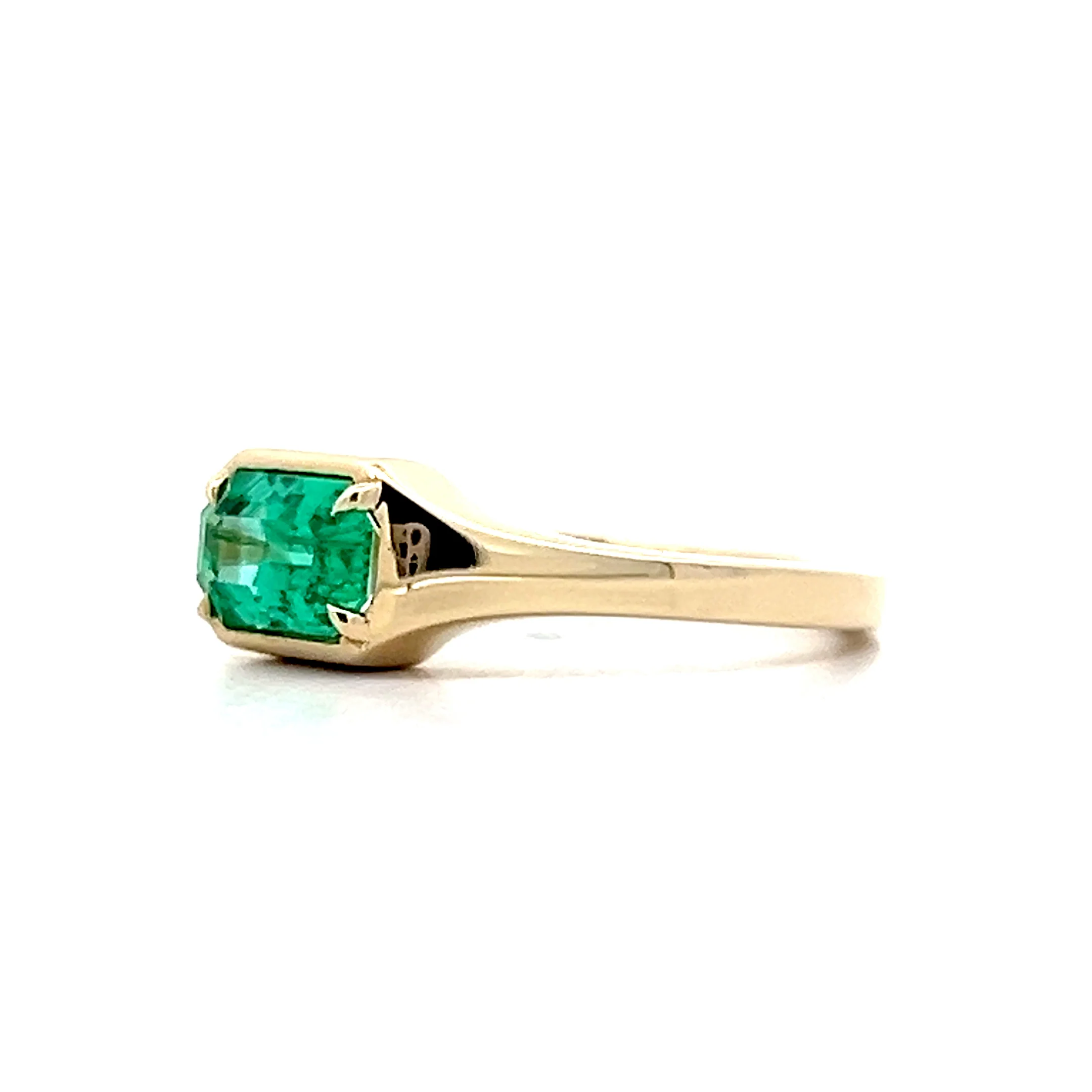 .83 Emerald Solitaire Engagement Ring in 14k Yellow Gold - Image 2
