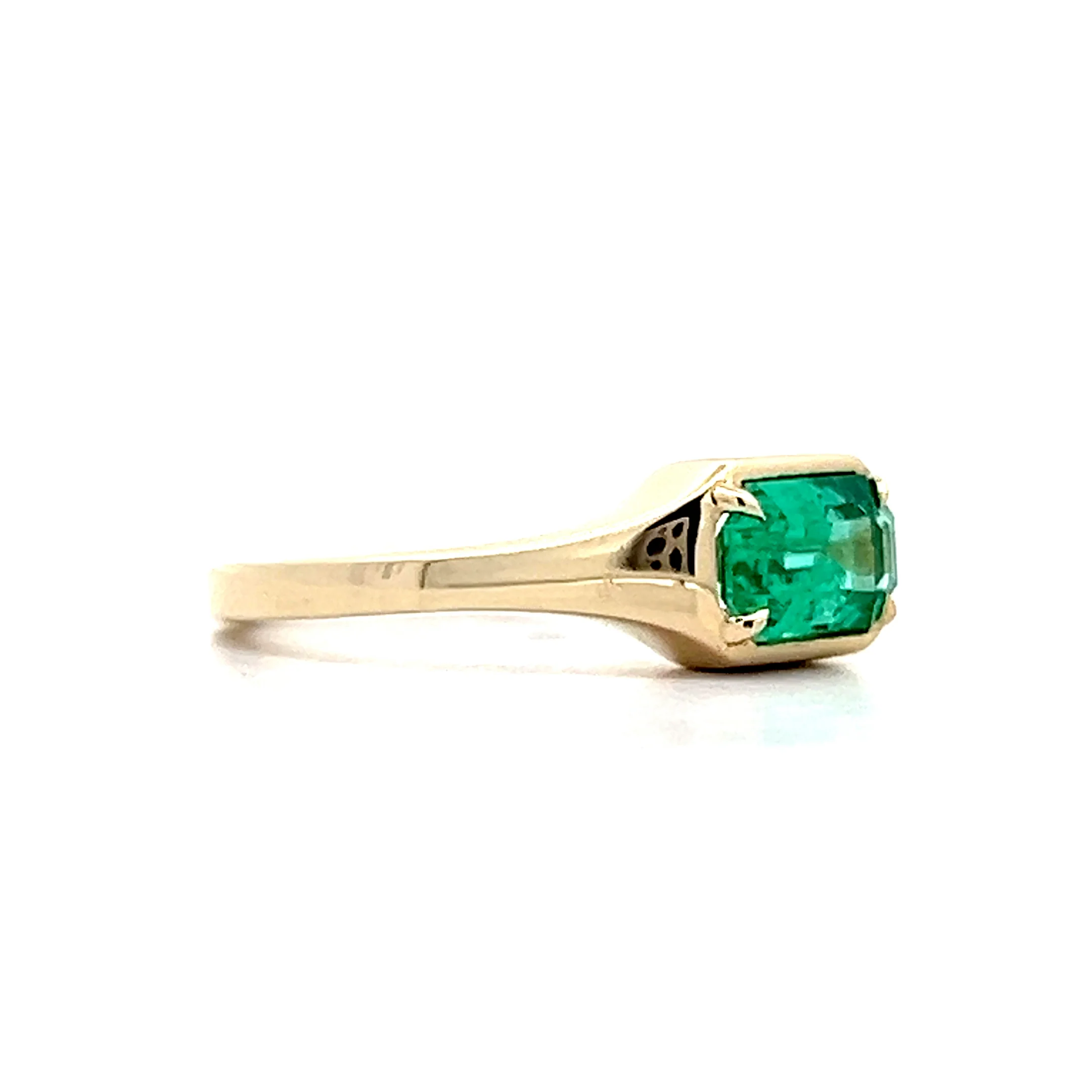 .83 Emerald Solitaire Engagement Ring in 14k Yellow Gold - Image 3