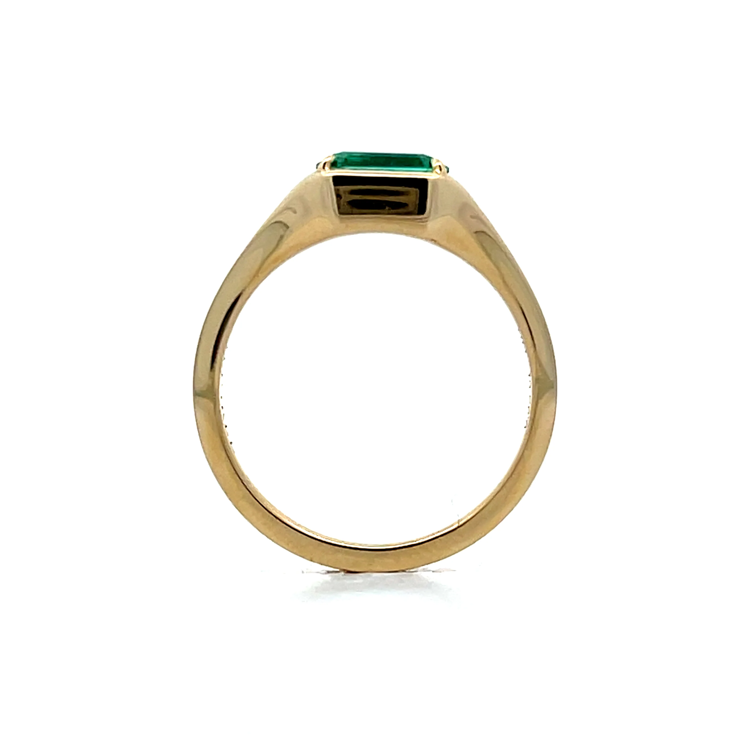 .83 Emerald Solitaire Engagement Ring in 14k Yellow Gold - Image 4