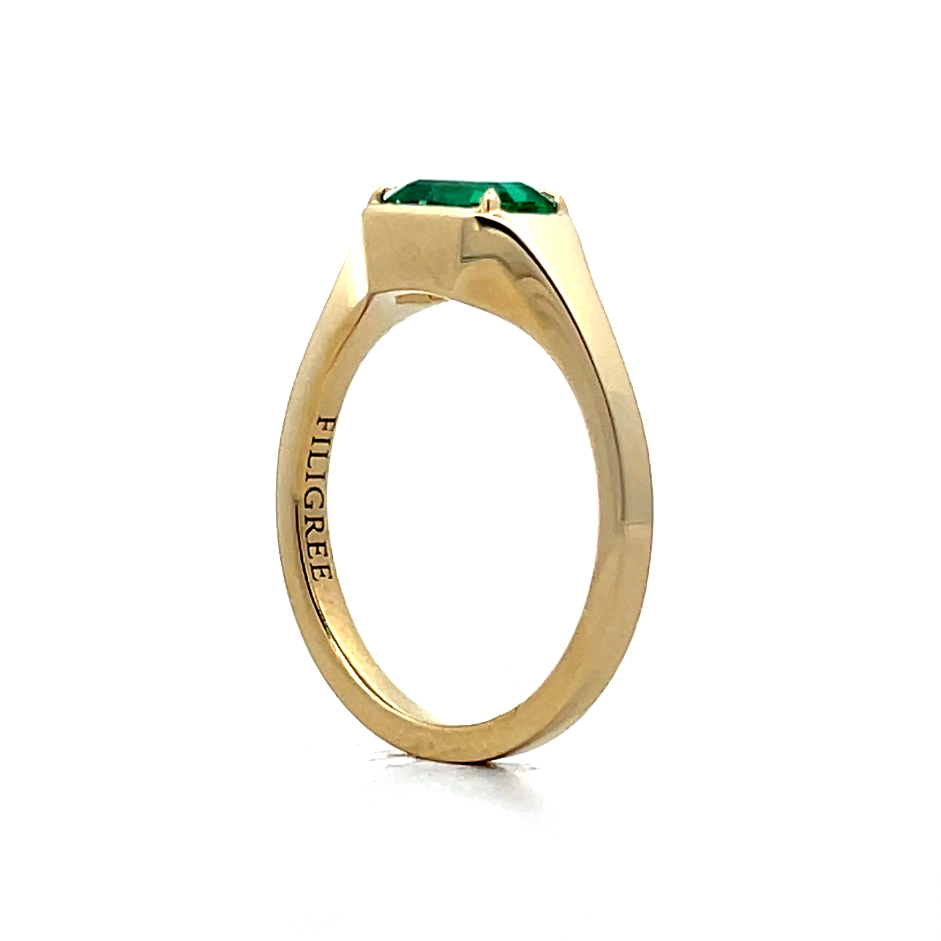 .83 Emerald Solitaire Engagement Ring in 14k Yellow Gold - Image 5