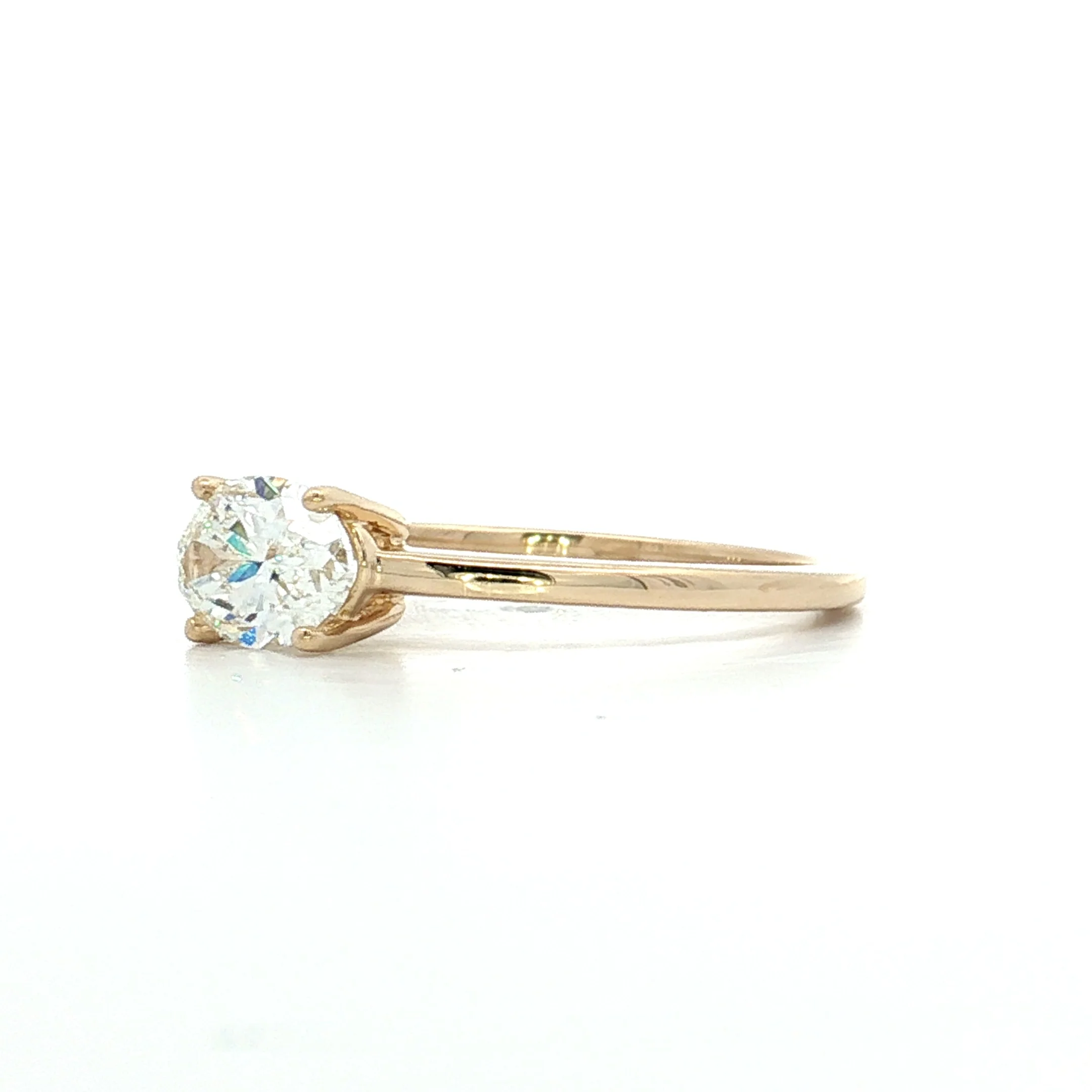 .83 Oval Diamond Engagement Ring 14k Yellow Gold - Image 2