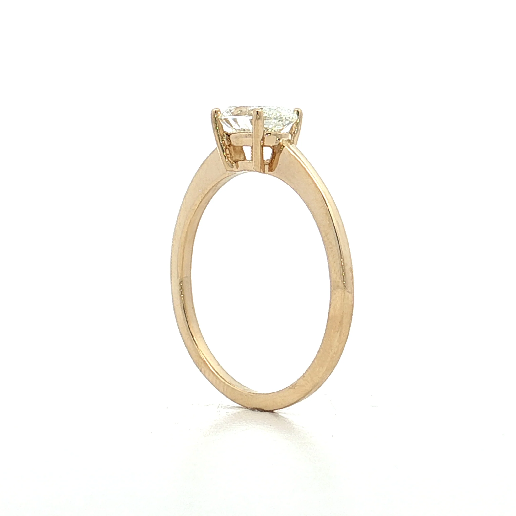 .83 Oval Diamond Engagement Ring 14k Yellow Gold - Image 5