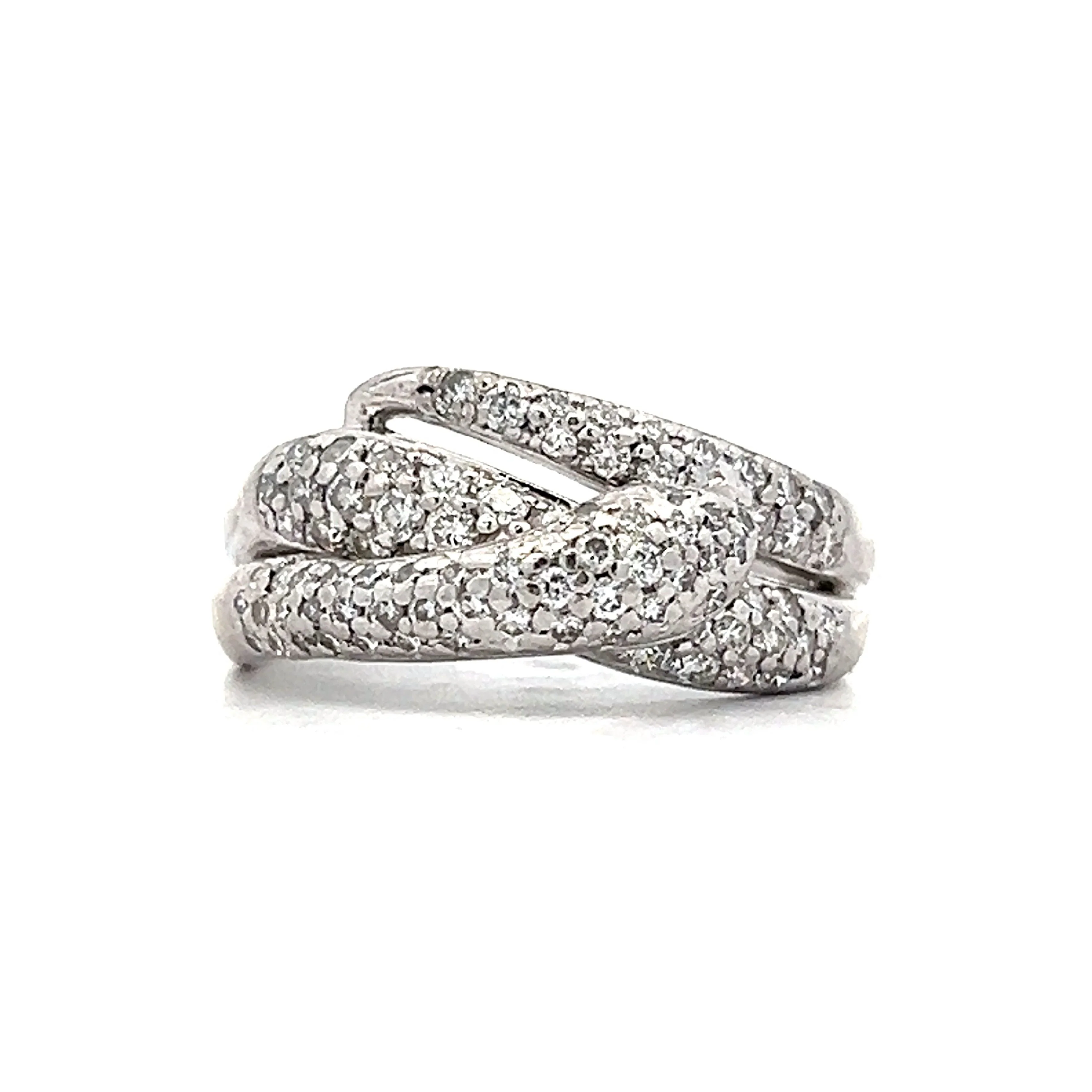 .83 Snake Pave Diamond Cocktail Ring in Platinum