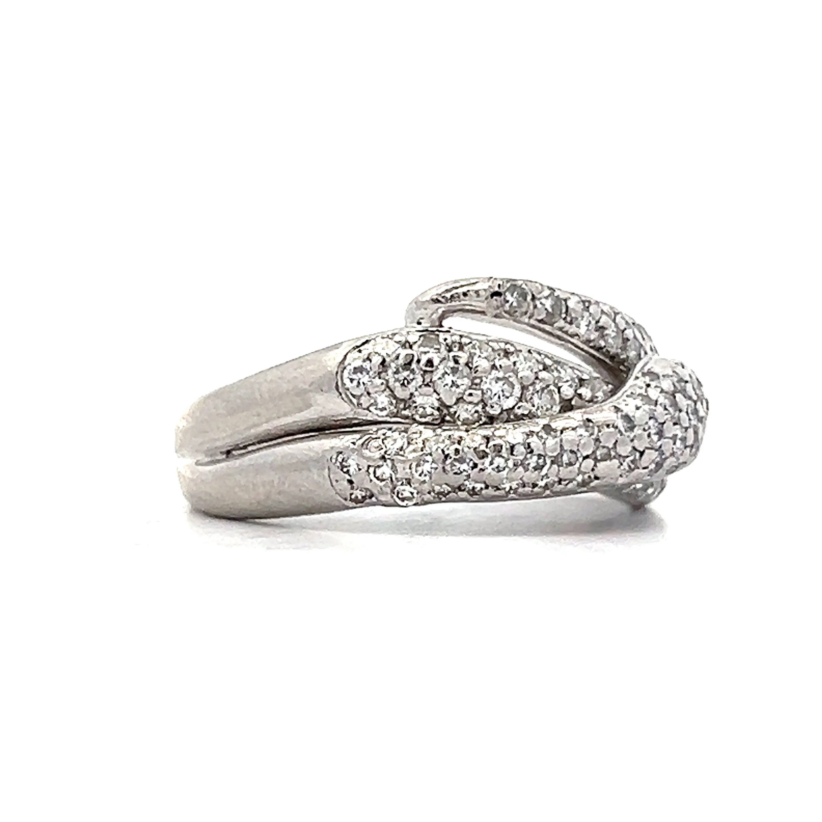 .83 Snake Pave Diamond Cocktail Ring in Platinum - Image 3
