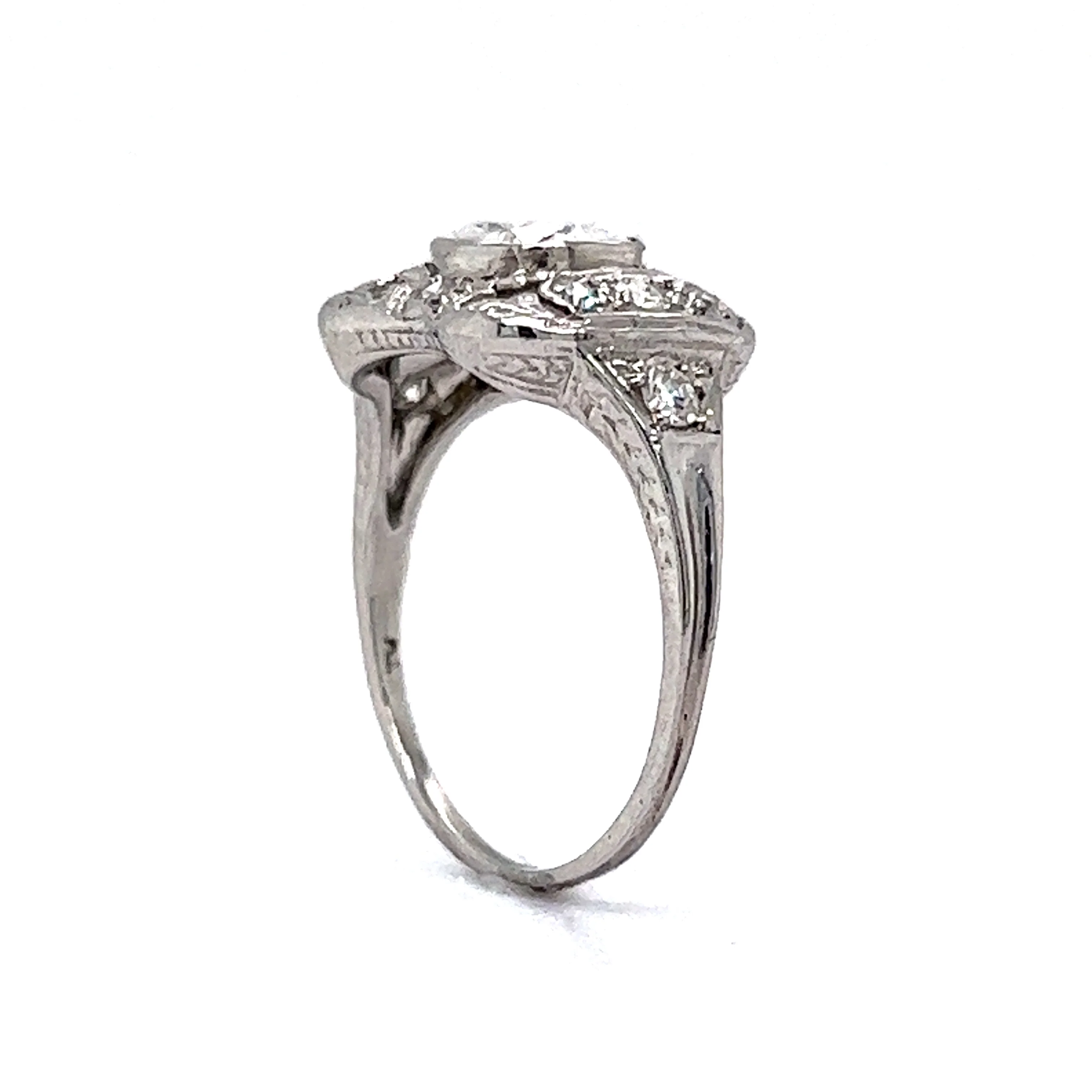 .84 Art Deco Cushion Diamond Engagement Ring in Platinum - Image 5