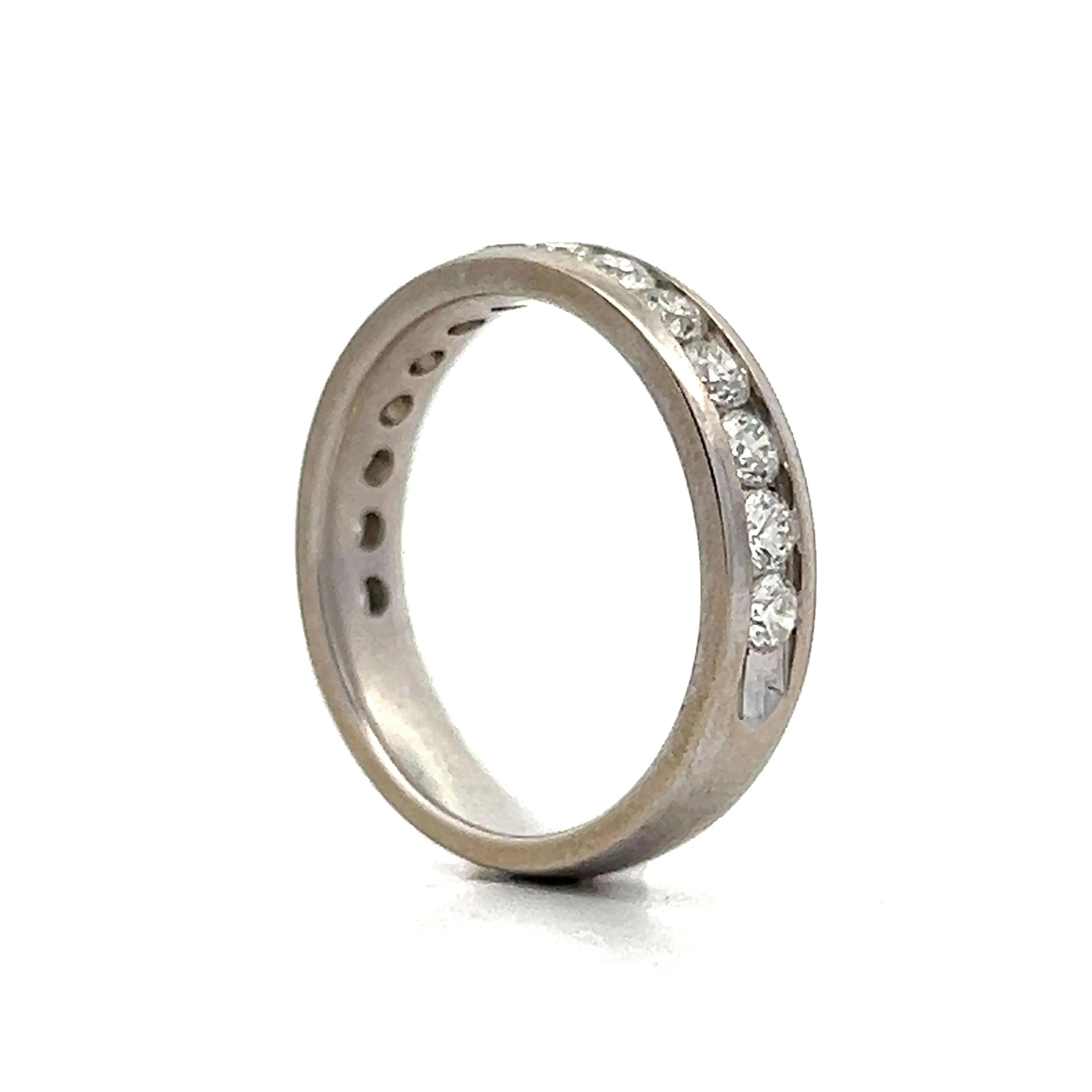 .84 Diamond Channel Set Wedding Band in 14k White Gold - Image 5