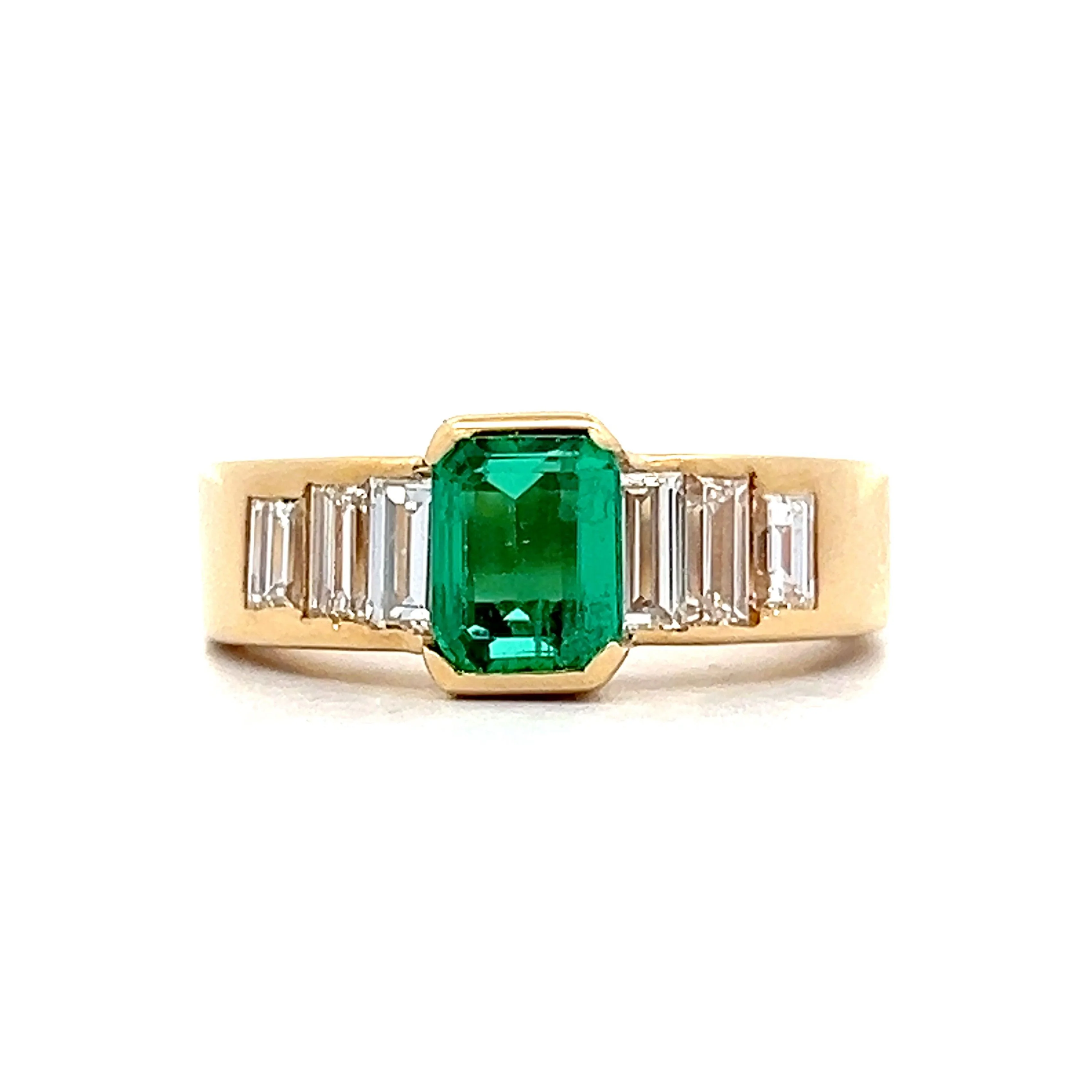.84 Emerald Engagement Ring in 14k Yellow Gold