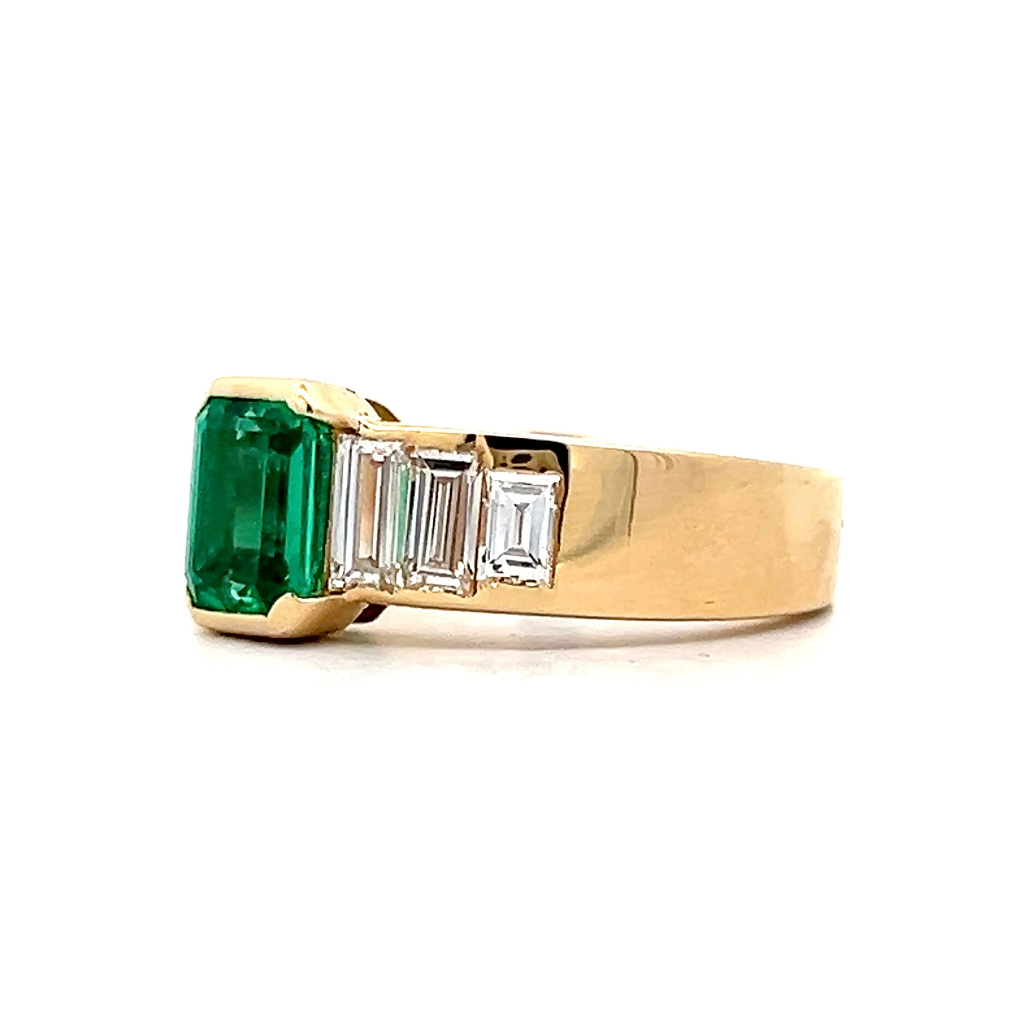 .84 Emerald Engagement Ring in 14k Yellow Gold - Image 2