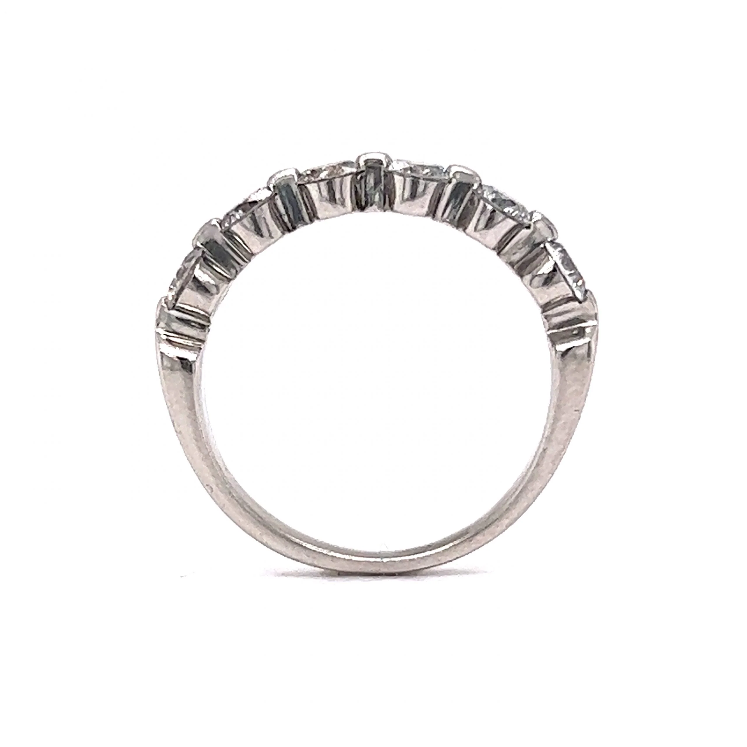 .84 Round Brilliant Diamond Wedding Band in Platinum - Image 4