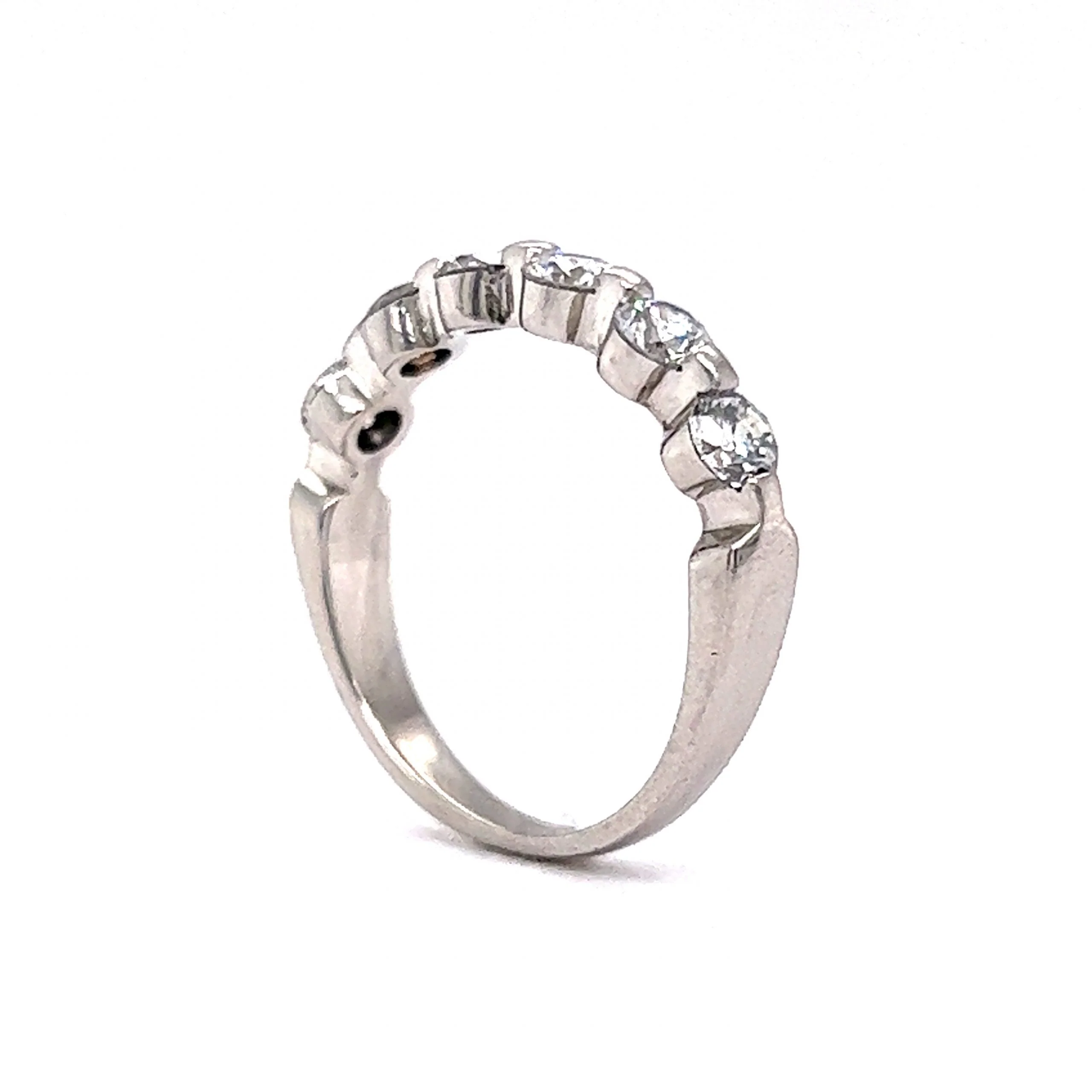.84 Round Brilliant Diamond Wedding Band in Platinum - Image 5