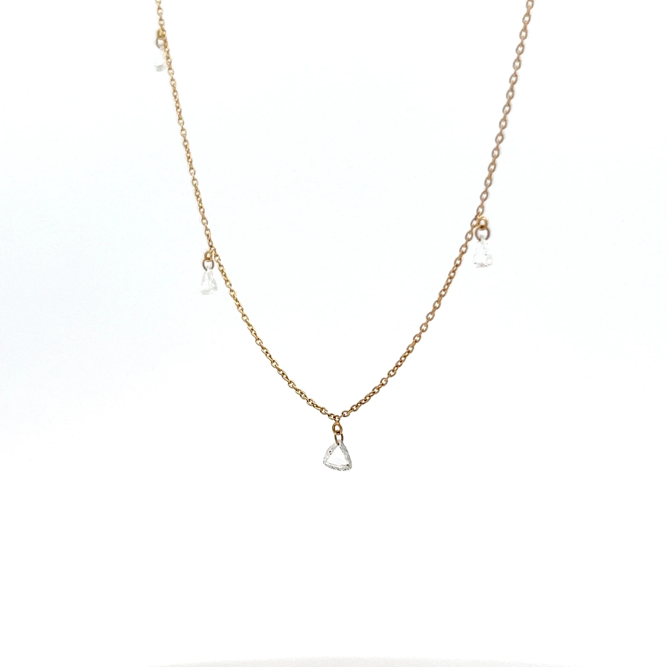 .84 Trilliant Rose Cut Diamond Necklace in 18k - Image 2