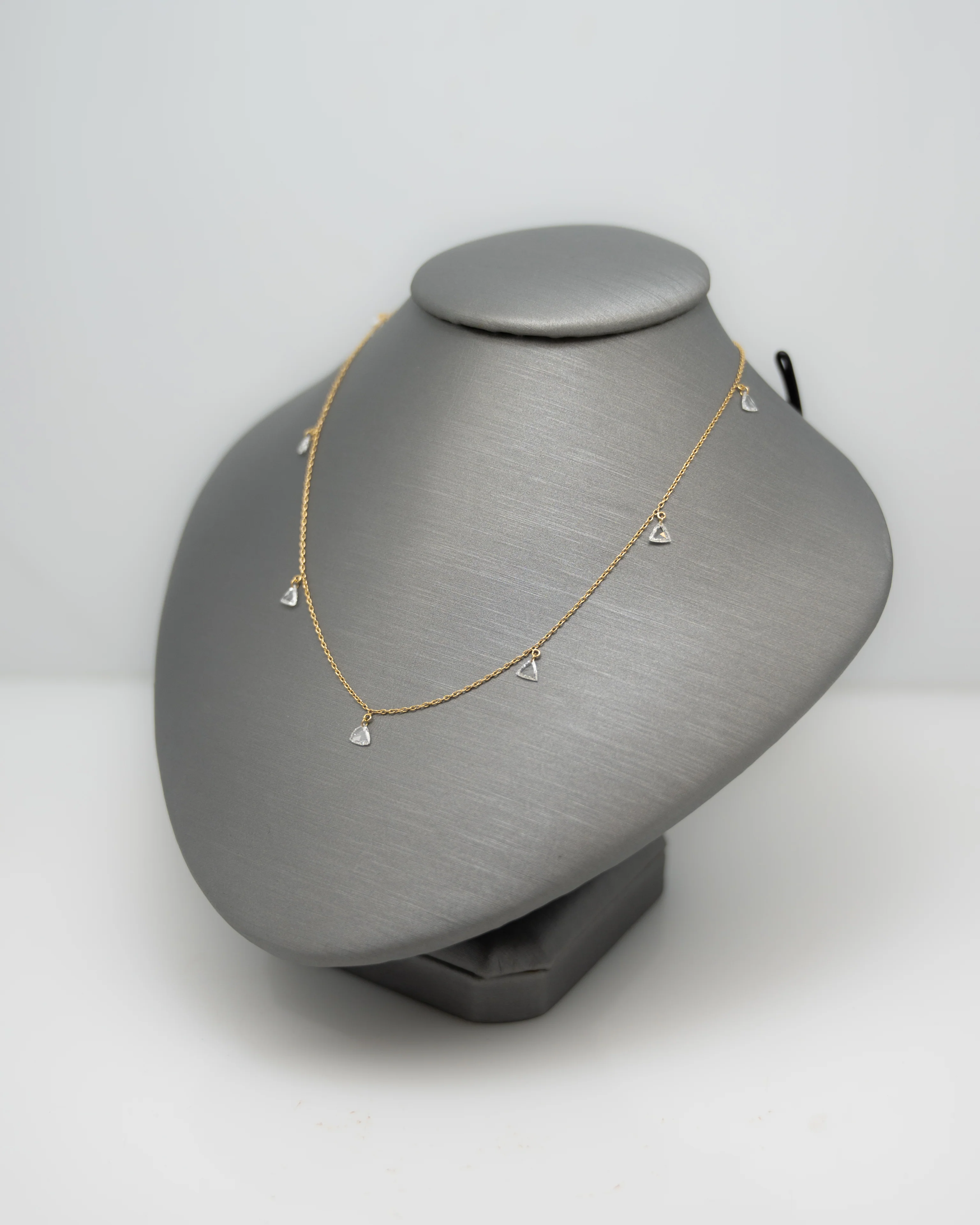 .84 Trilliant Rose Cut Diamond Necklace in 18k - Image 4