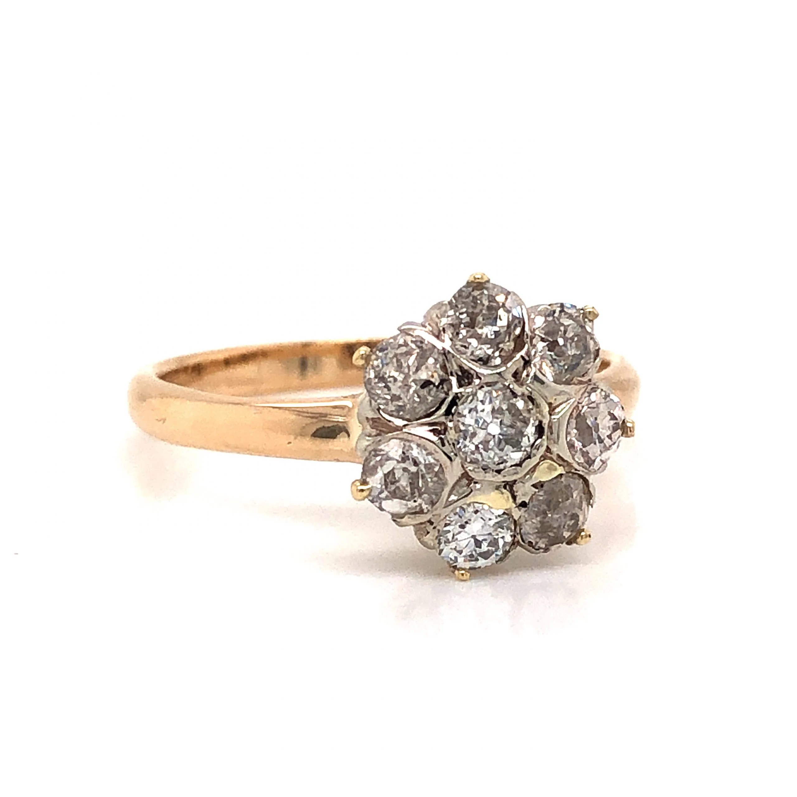 .84 Victorian Diamond Cluster Engagement Ring in 14k Gold - Image 3