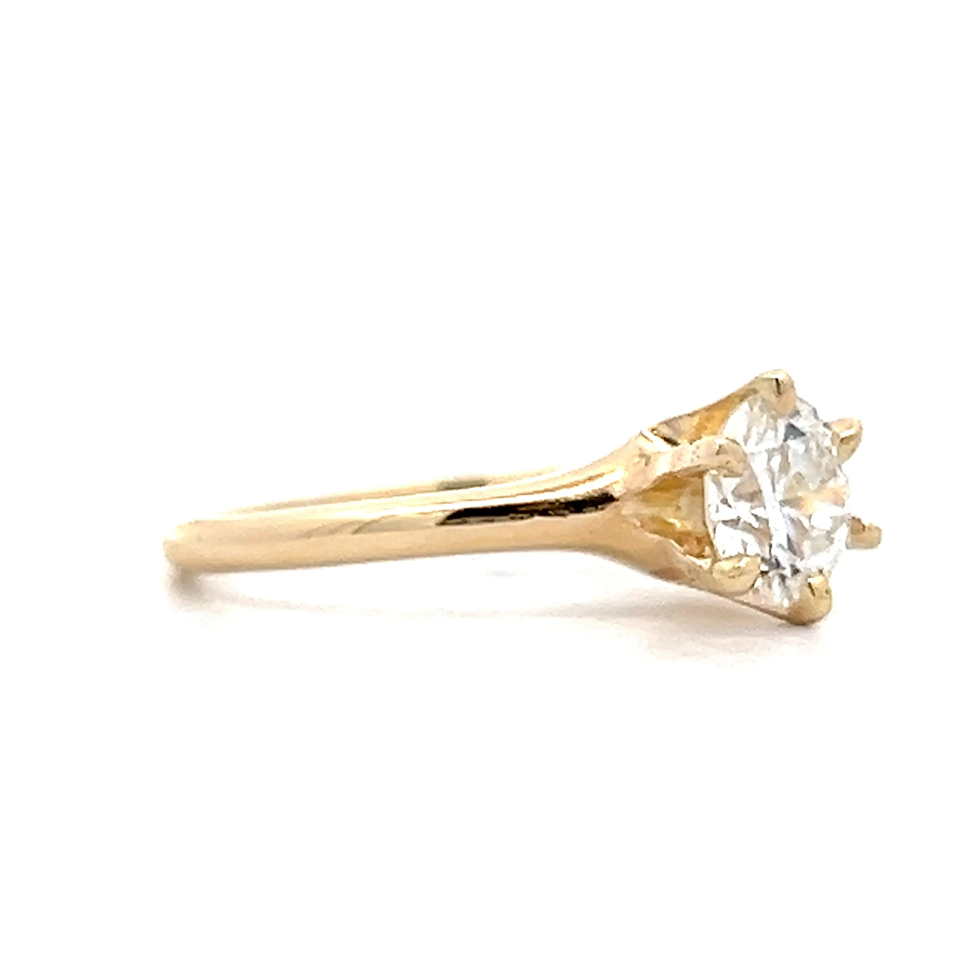 .84 Victorian Solitaire Engagement Ring in Yellow Gold - Image 3