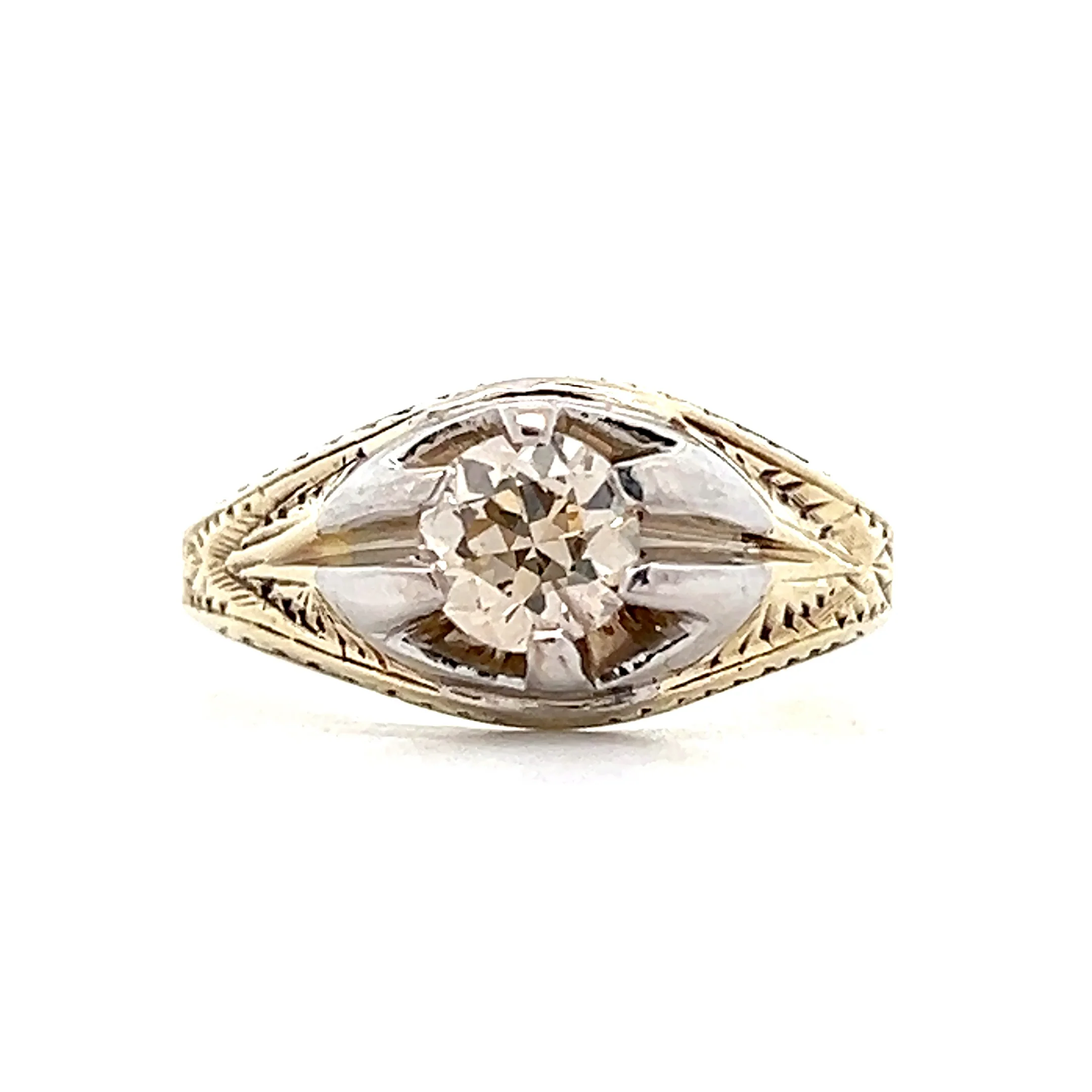 .84 Vintage 1940s Retro Engagement Ring in 14k