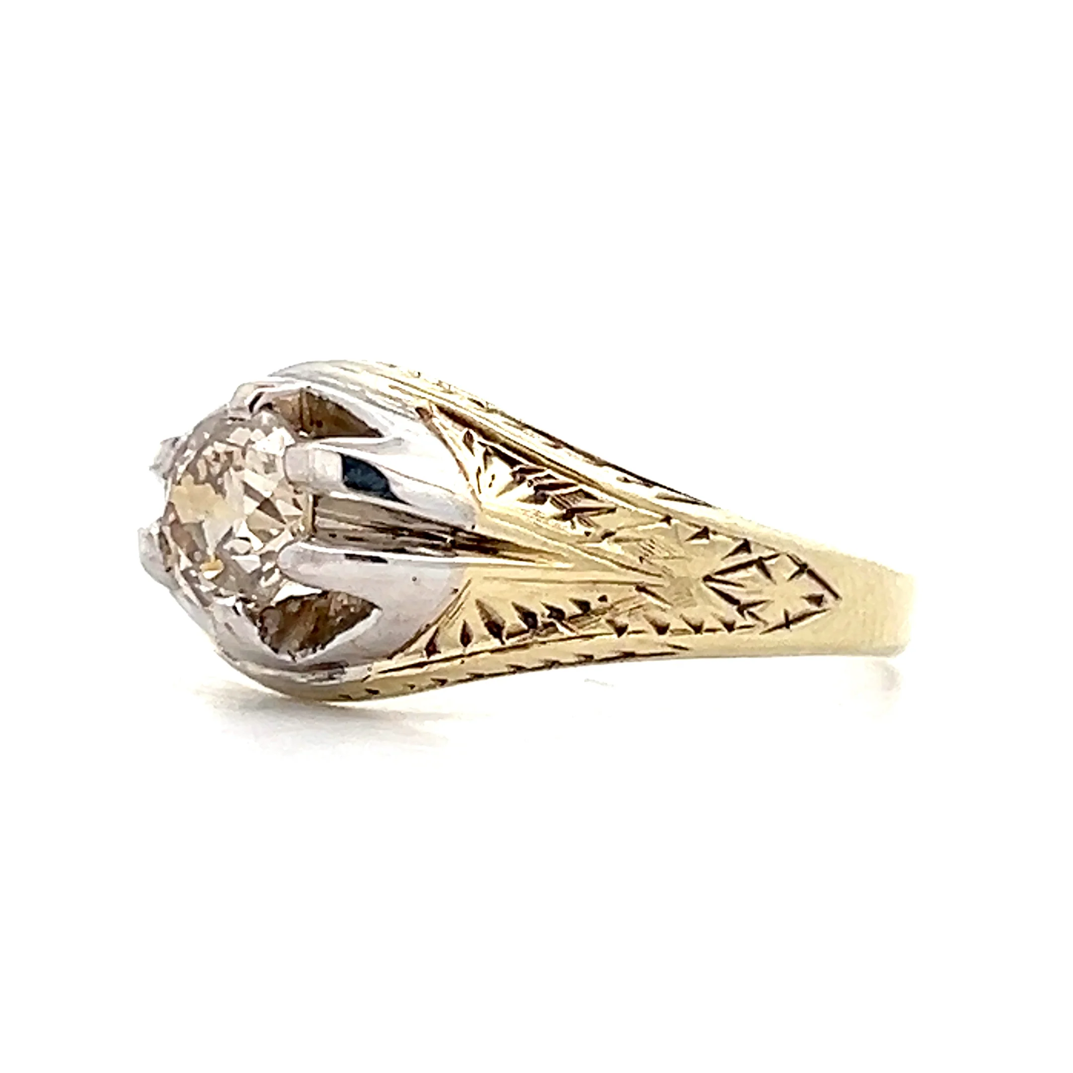 .84 Vintage 1940s Retro Engagement Ring in 14k - Image 2