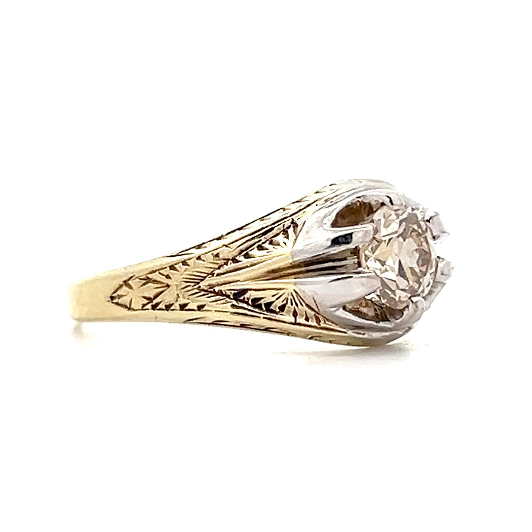 .84 Vintage 1940s Retro Engagement Ring in 14k - Image 3