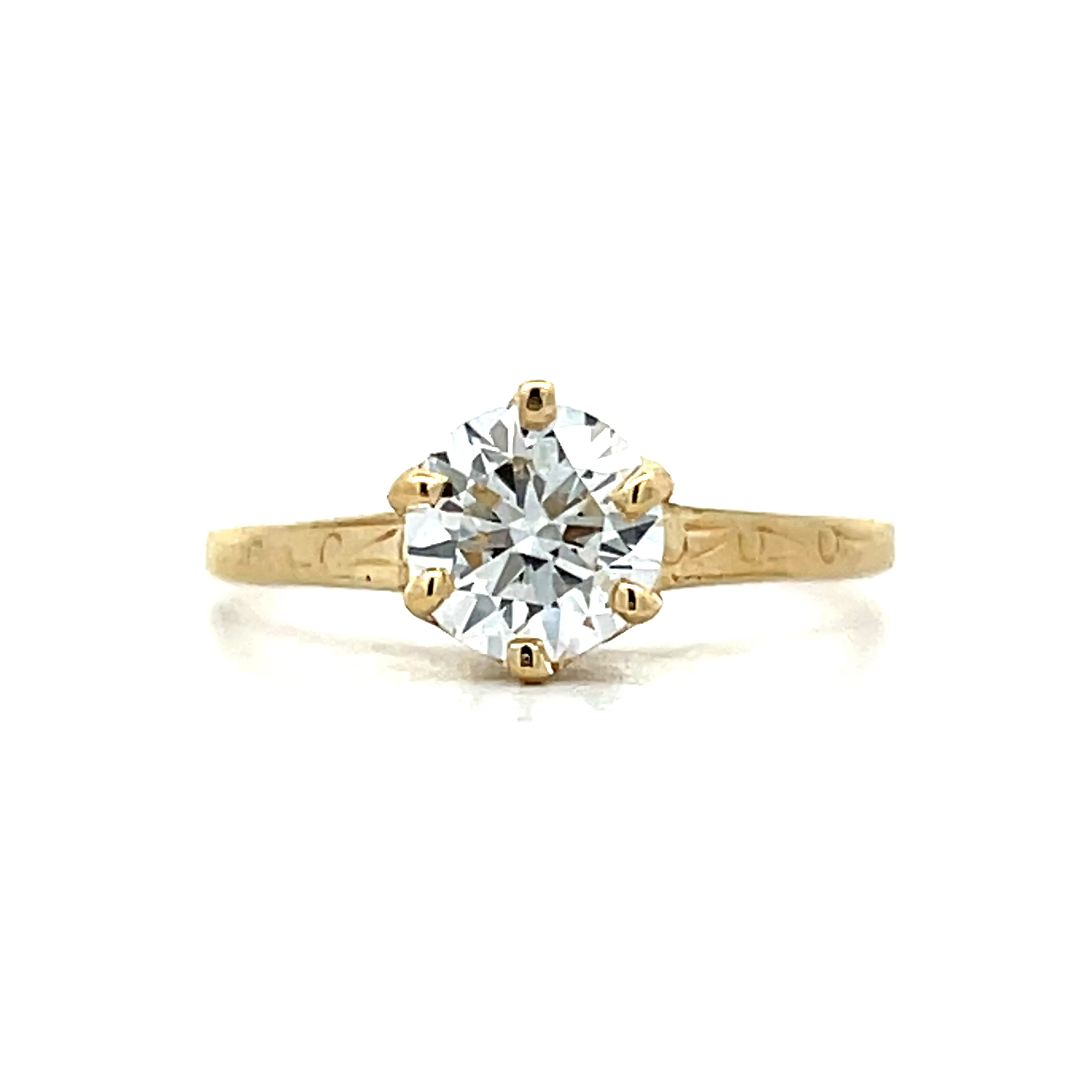 .90 Vintage Art Deco Engagement Ring in 14k Yellow Gold - Image 6